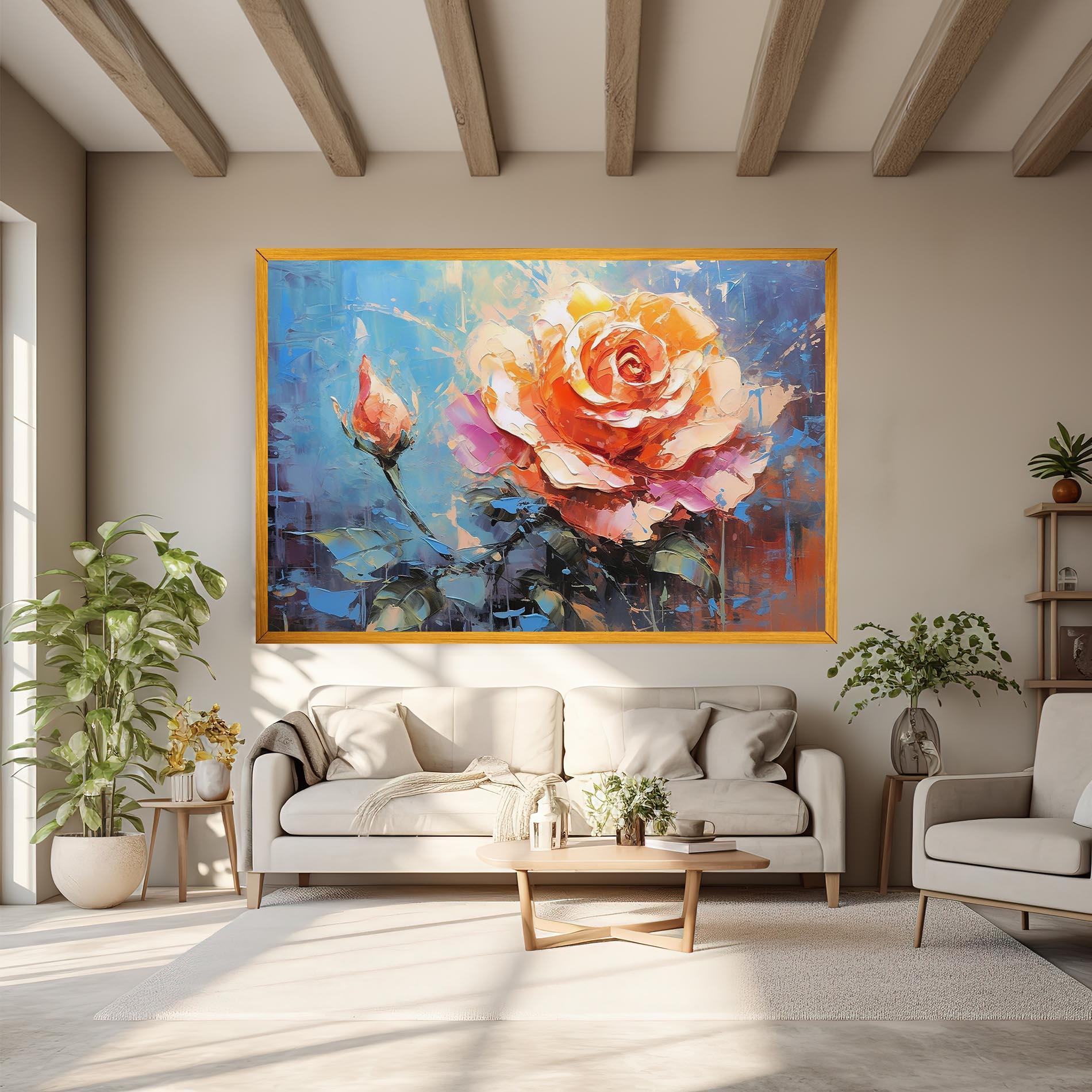 Vászonkép Pretty Pink Rose Art mockup 6