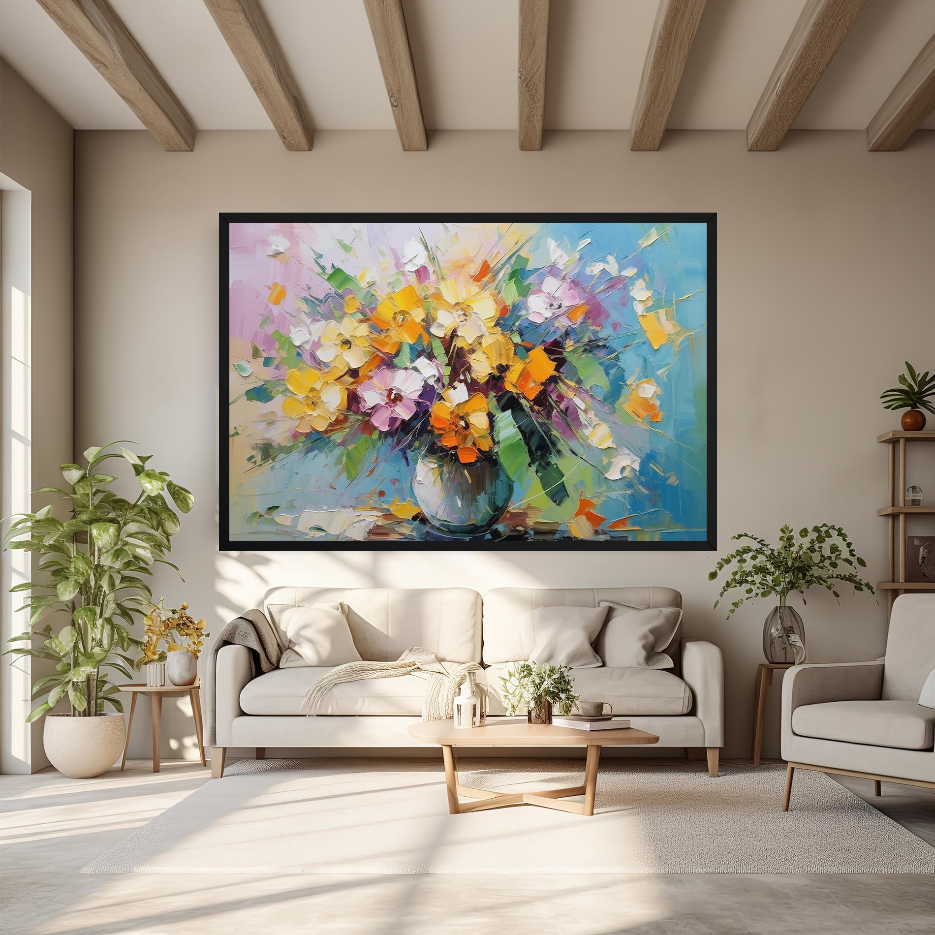 Vászonkép Colorfull Flowers Painting mockup 6