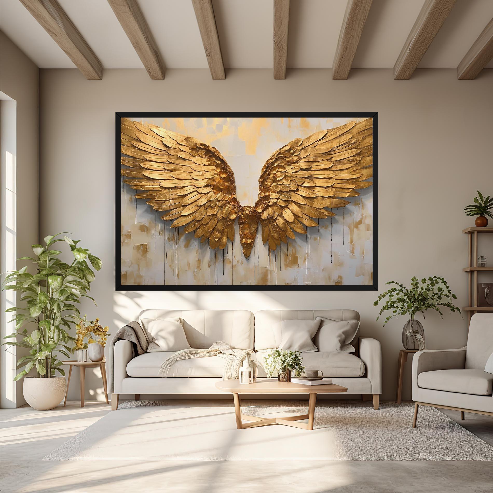 Vászonkép Golden Wings Art mockup 6