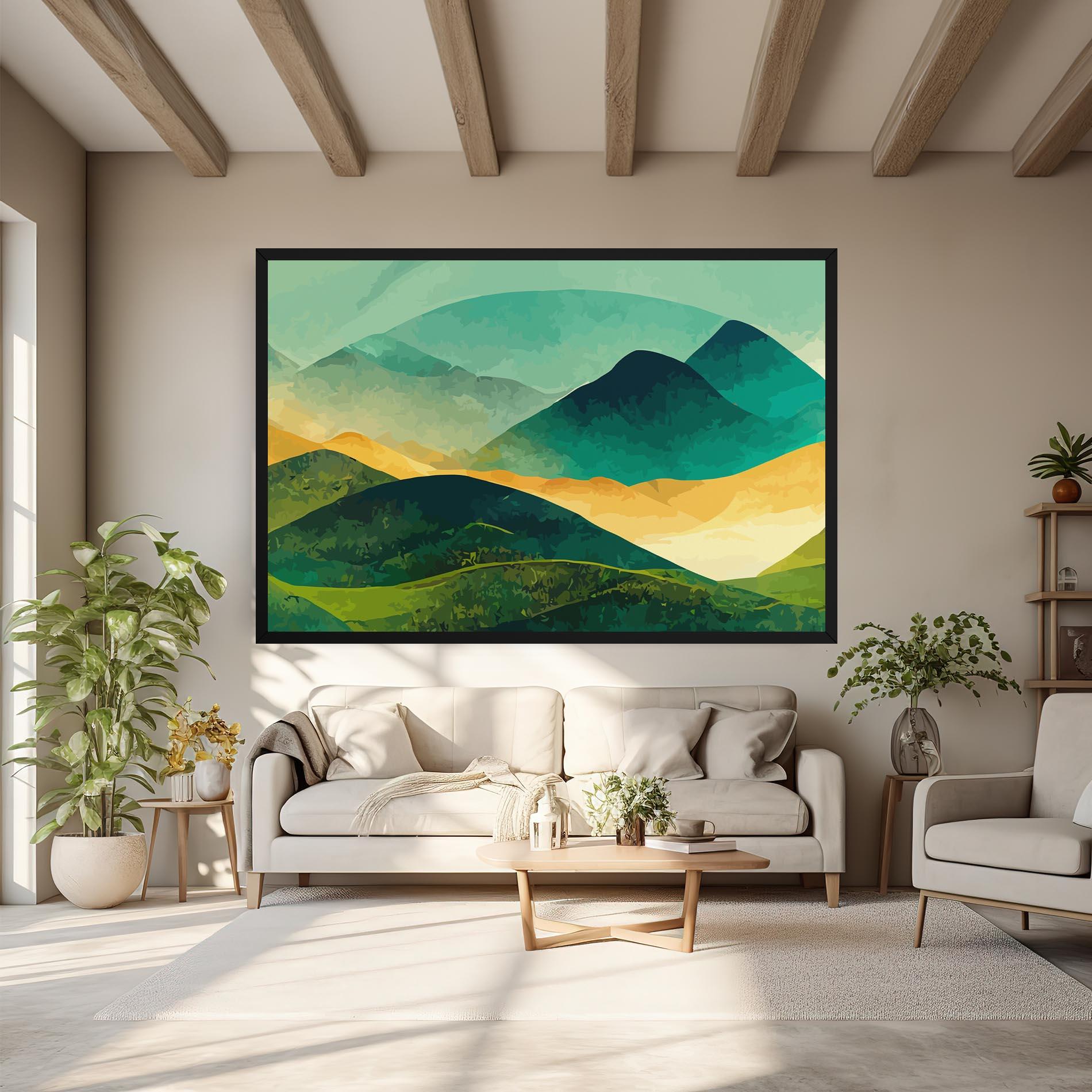 Vászonkép Green Art Mountain mockup 6