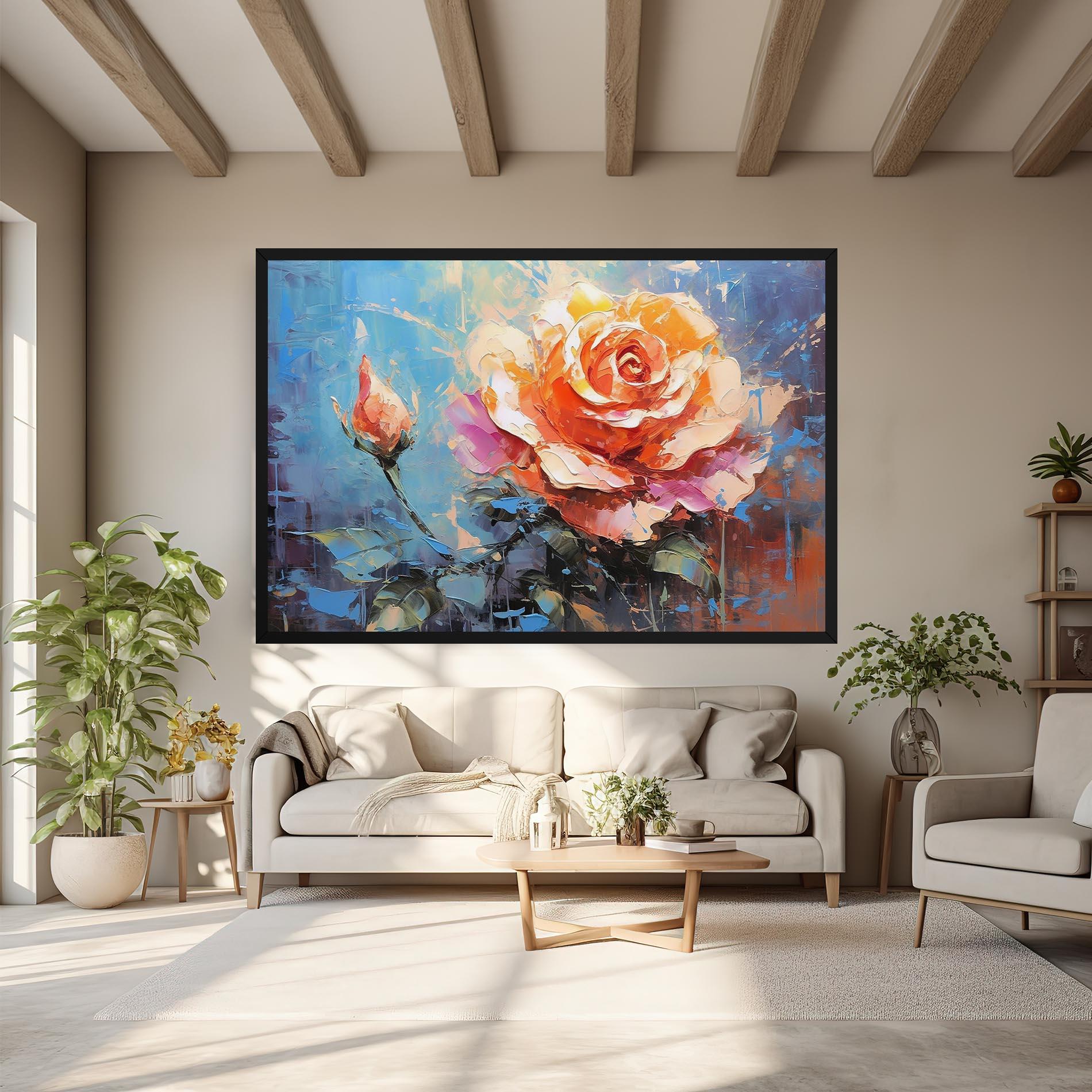 Vászonkép Pretty Pink Rose Art mockup 6