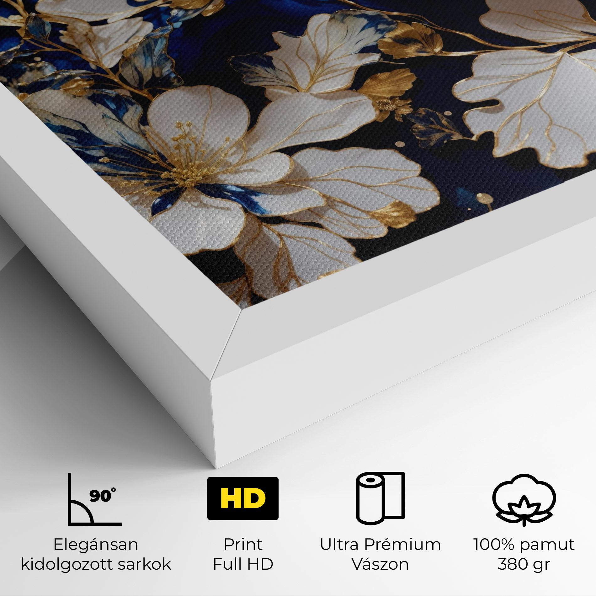 Vászonkép Beautiful Golden White Rose mockup 4