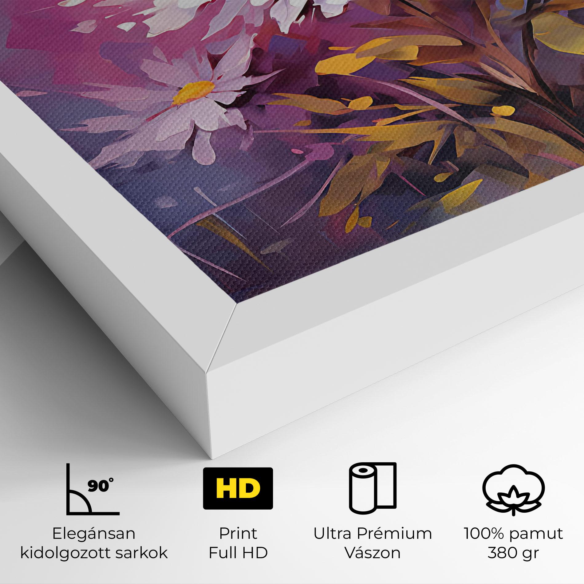 Vászonkép White Flower On Purple mockup 4