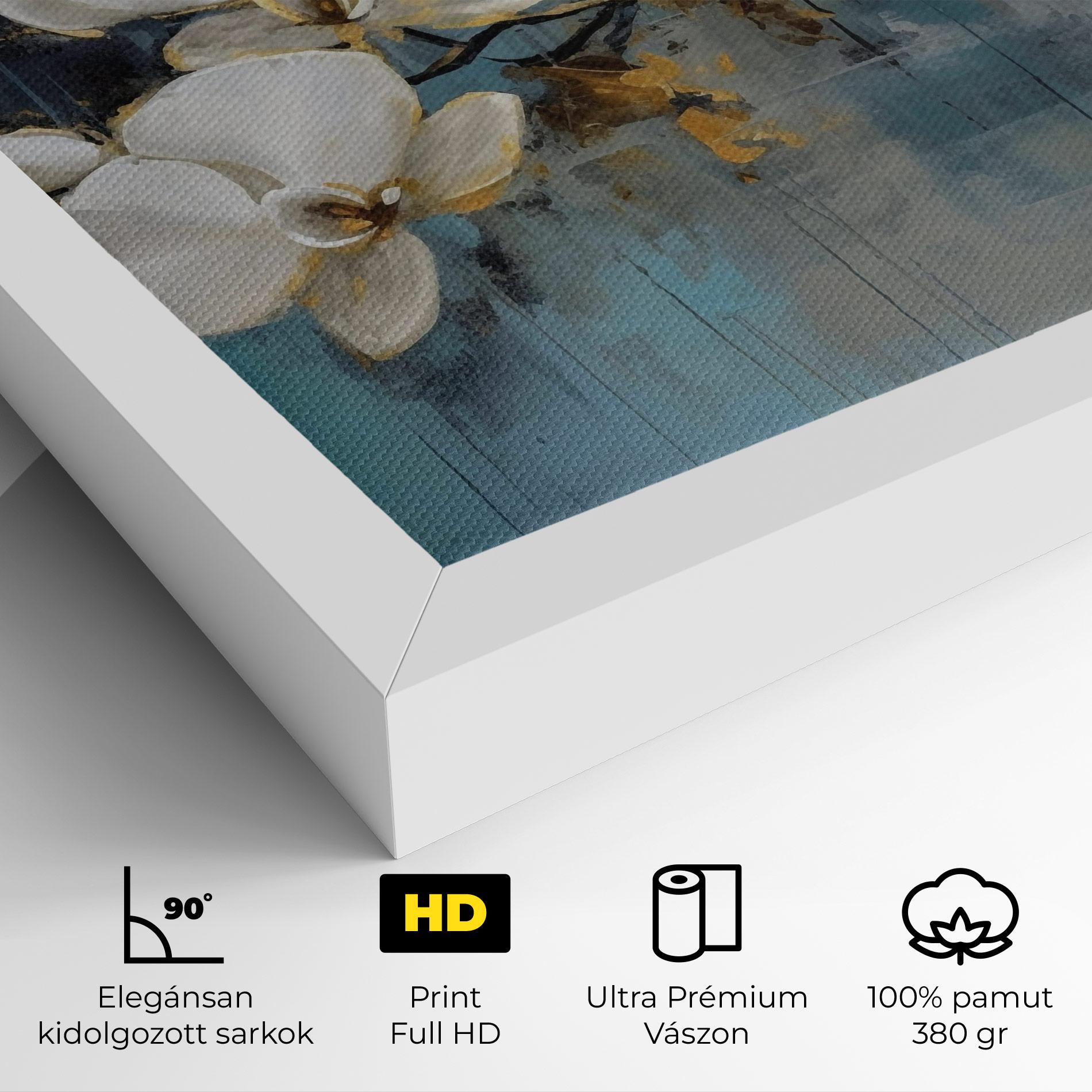 Vászonkép White Orchids Painting mockup 4