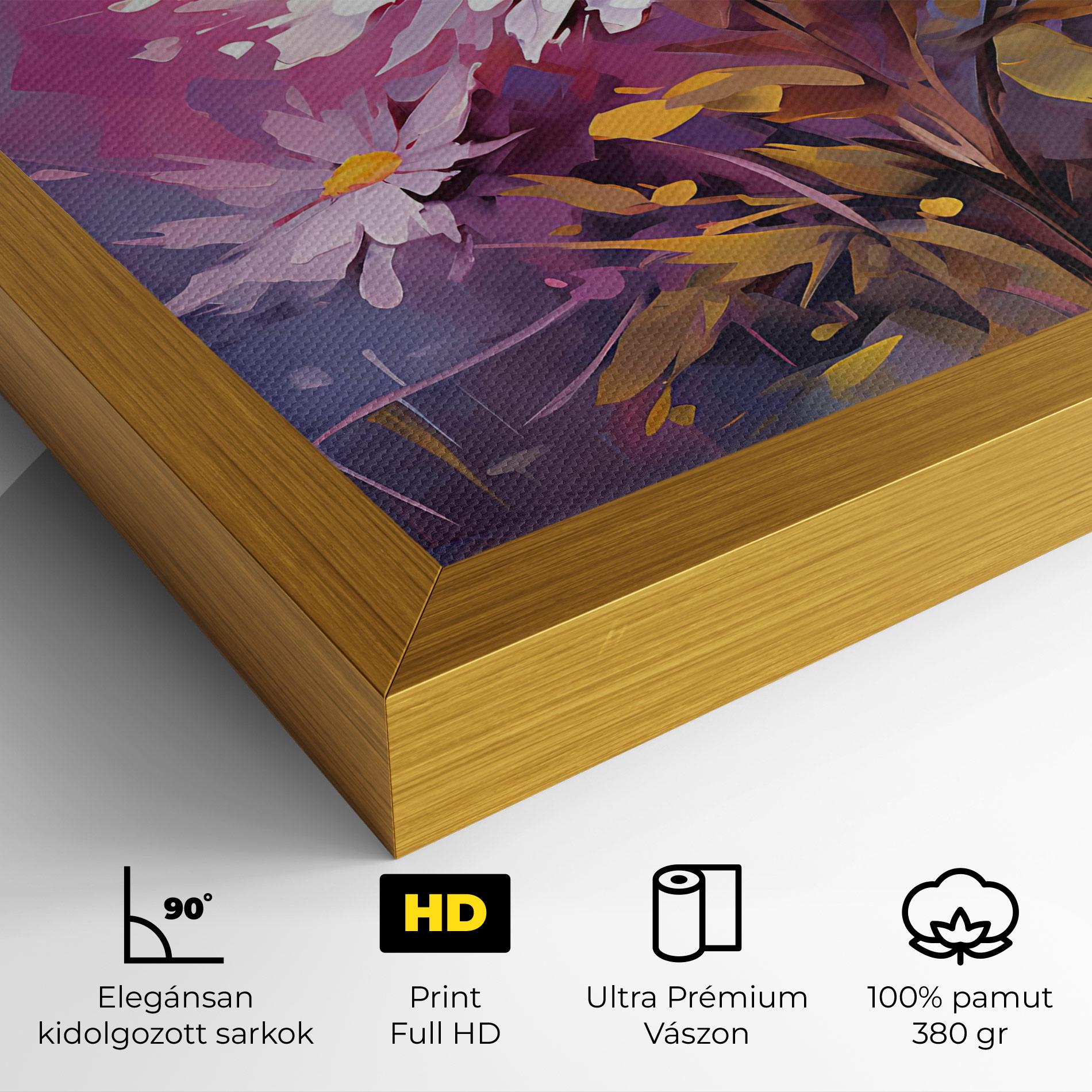 Vászonkép White Flower On Purple mockup 4