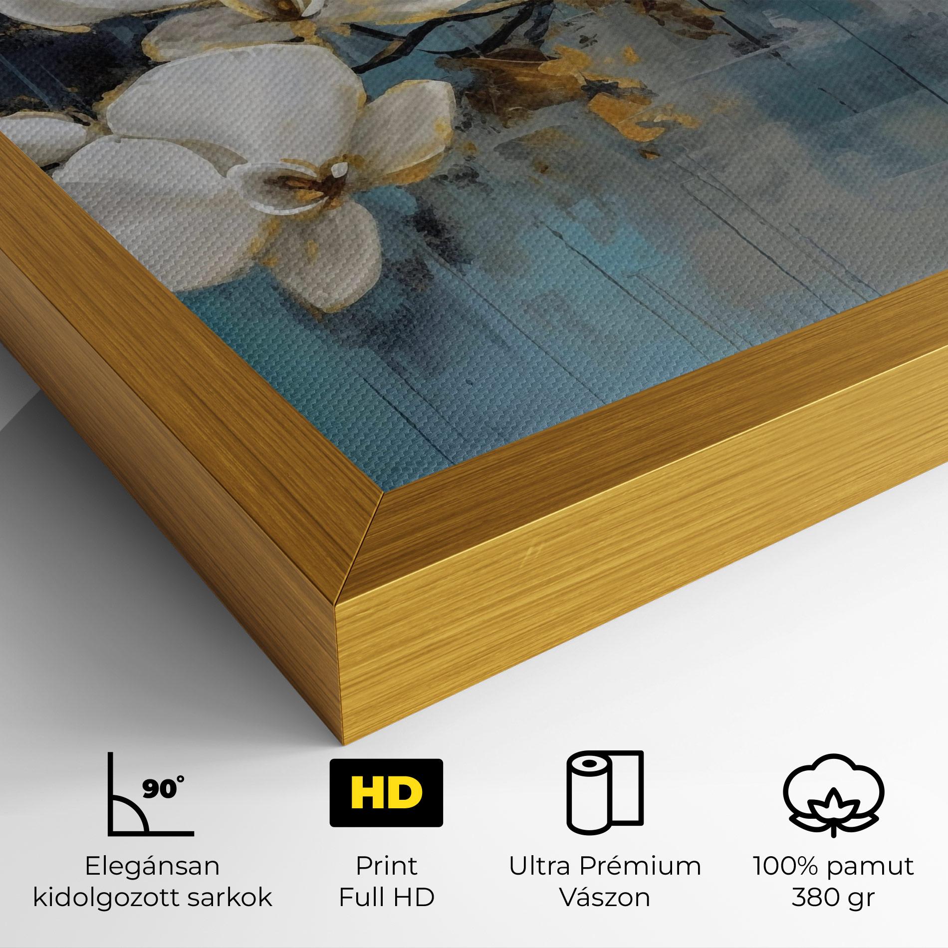 Vászonkép White Orchids Painting mockup 4