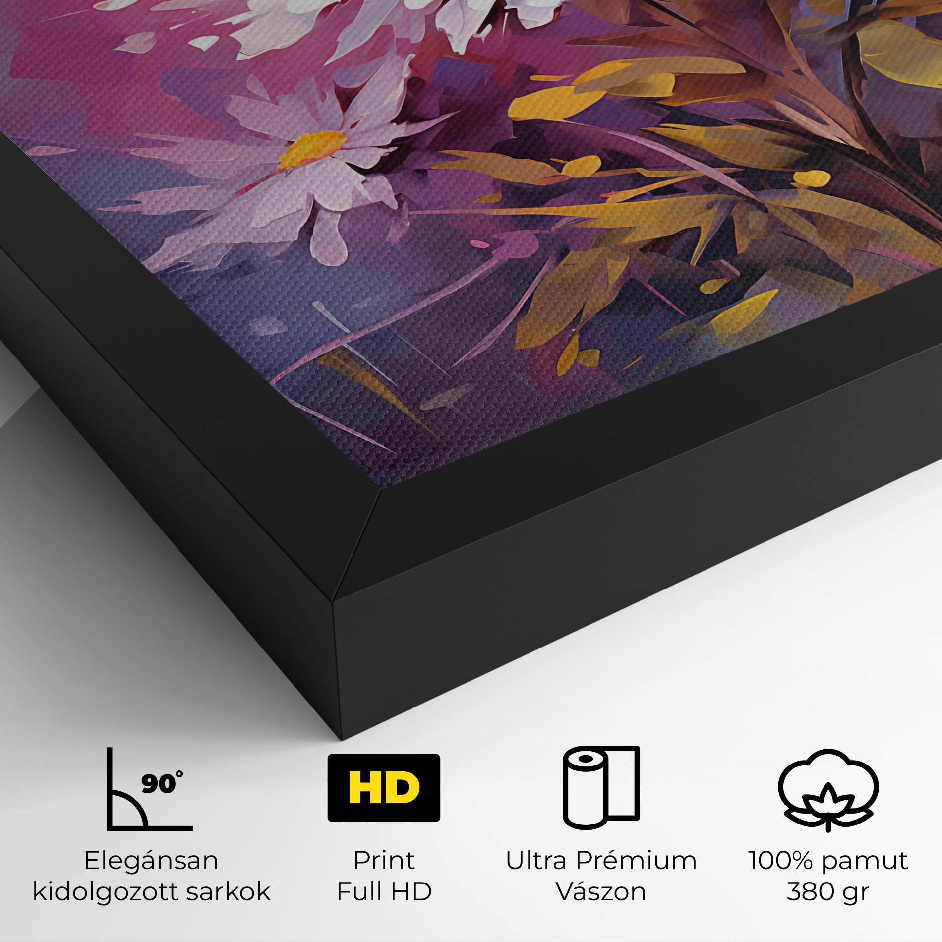 Vászonkép White Flower On Purple mockup 4