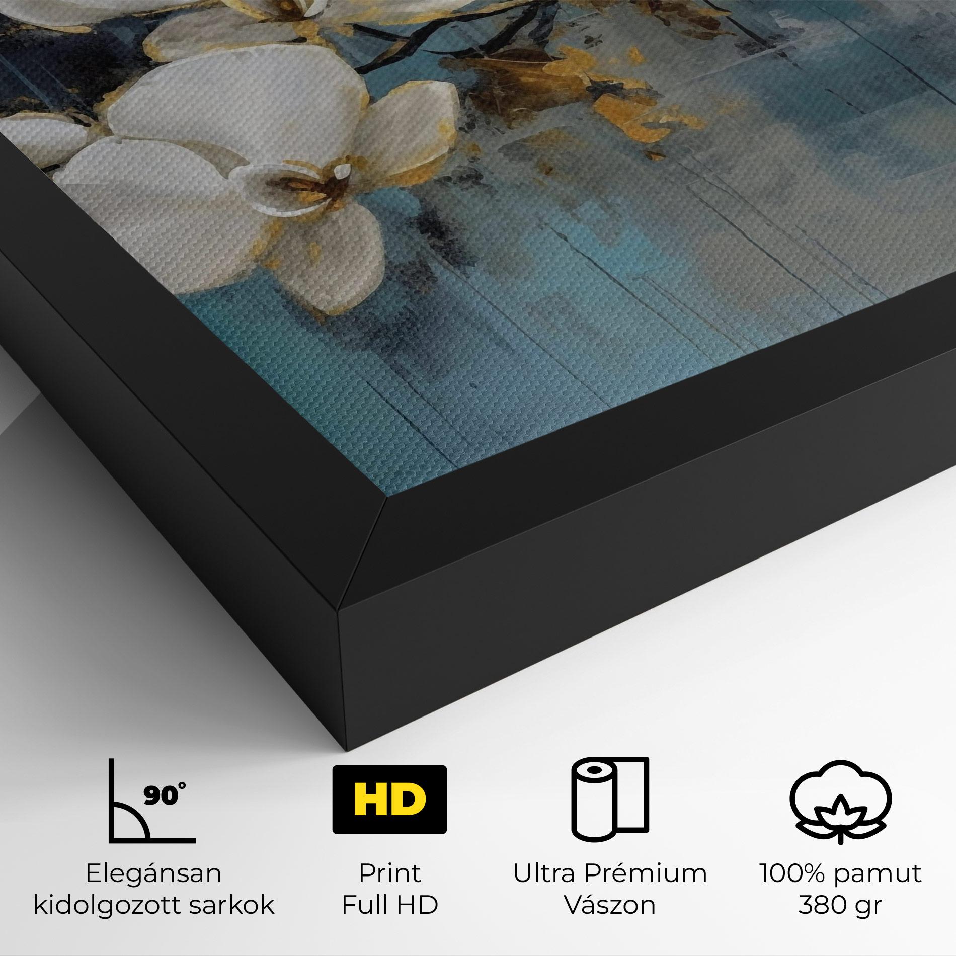 Vászonkép White Orchids Painting mockup 4