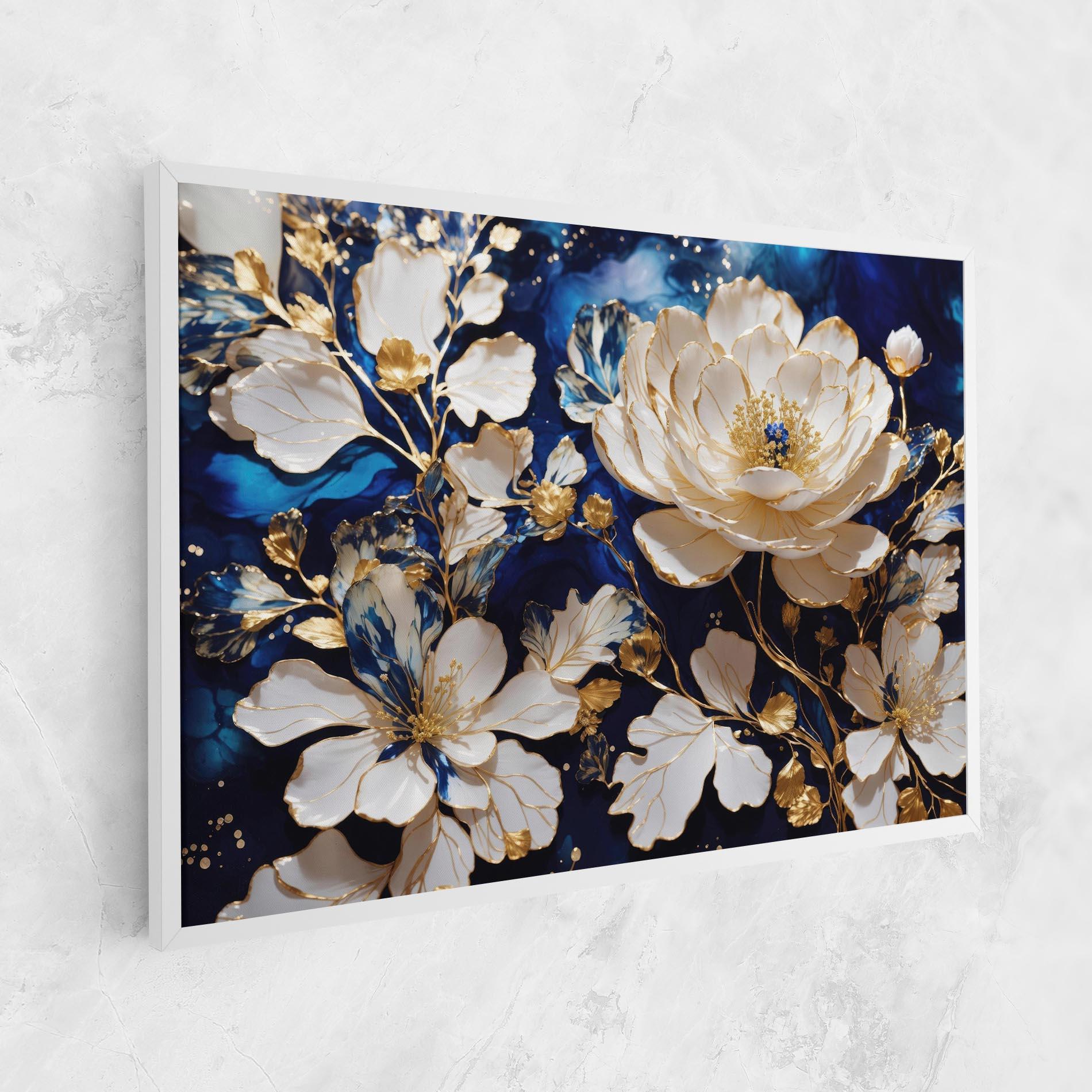 Vászonkép Beautiful Golden White Rose mockup 1