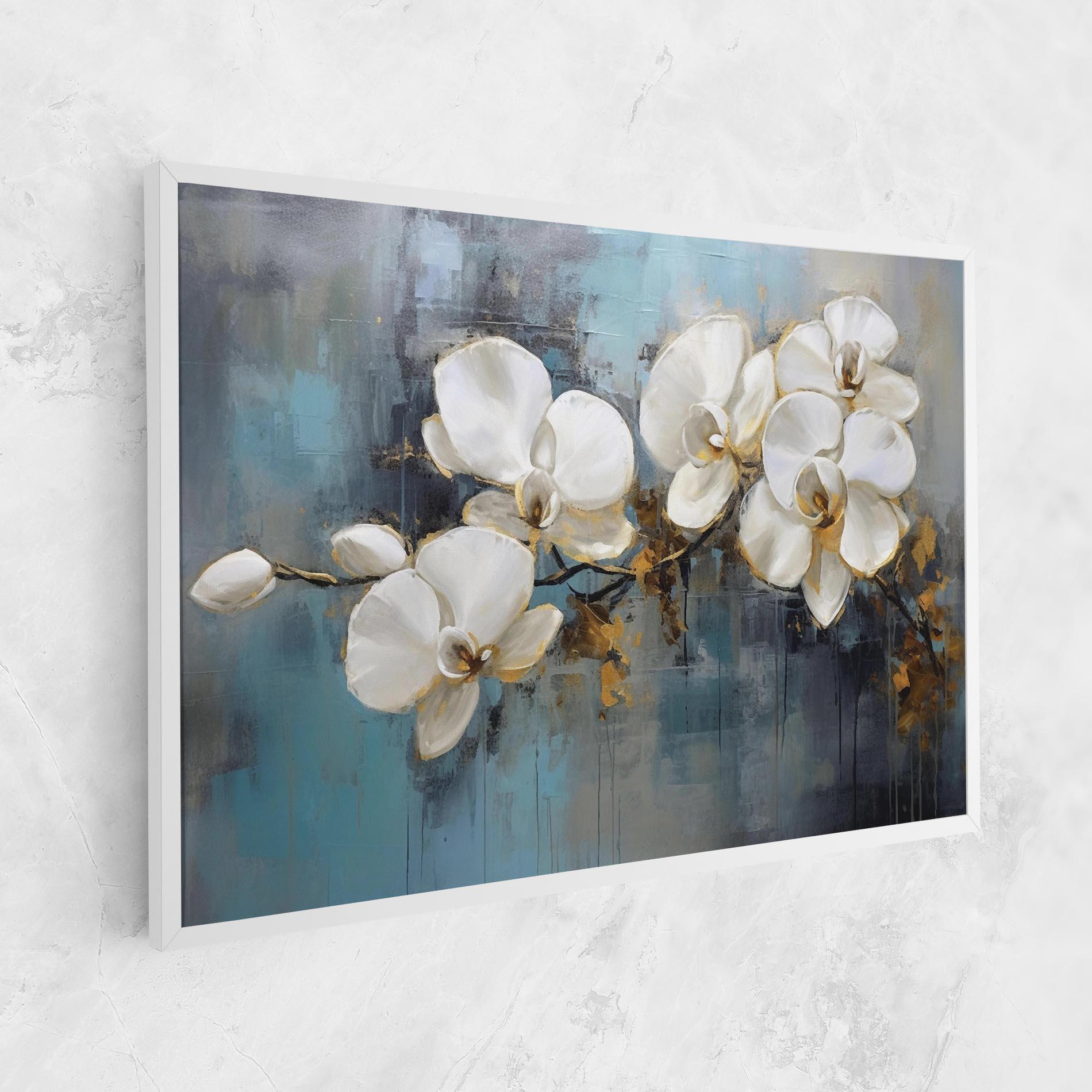 Vászonkép White Orchids Painting mockup 1