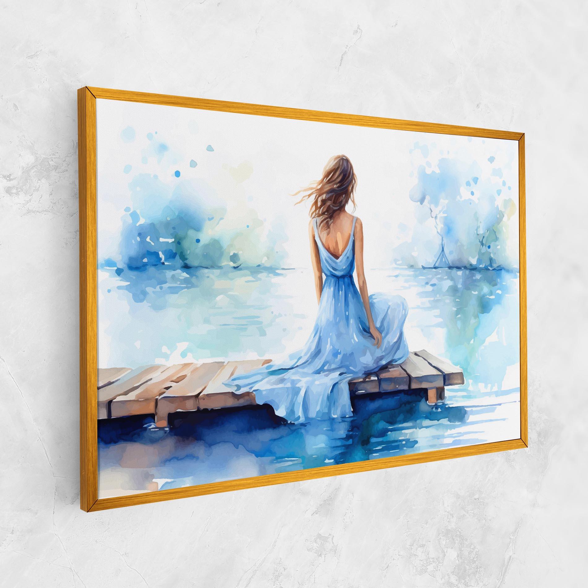 Vászonkép Lake Blue Woman mockup 1
