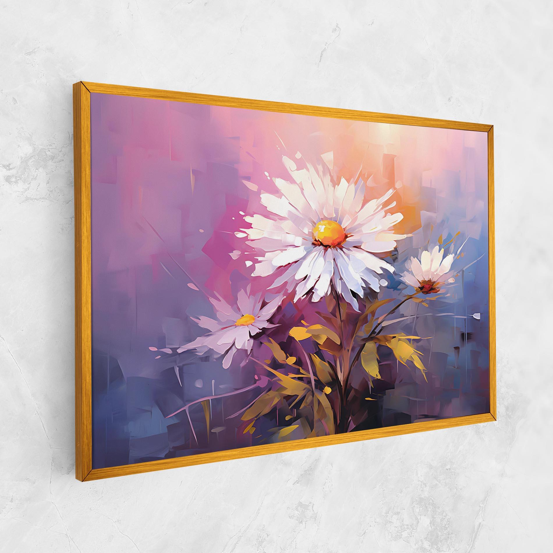 Vászonkép White Flower On Purple mockup 1