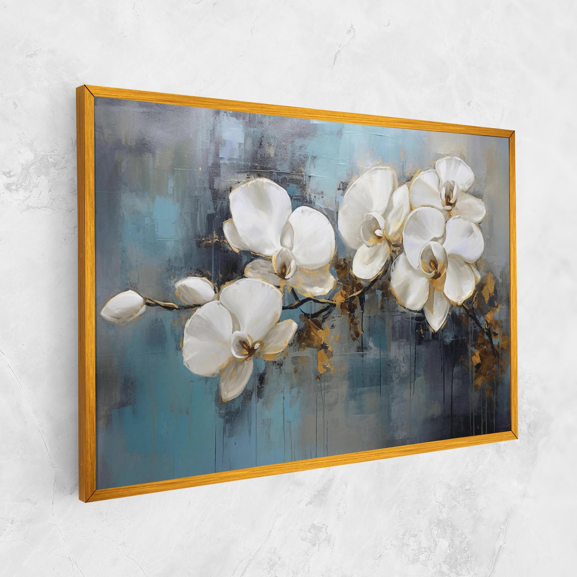 Vászonkép White Orchids Painting mockup 1