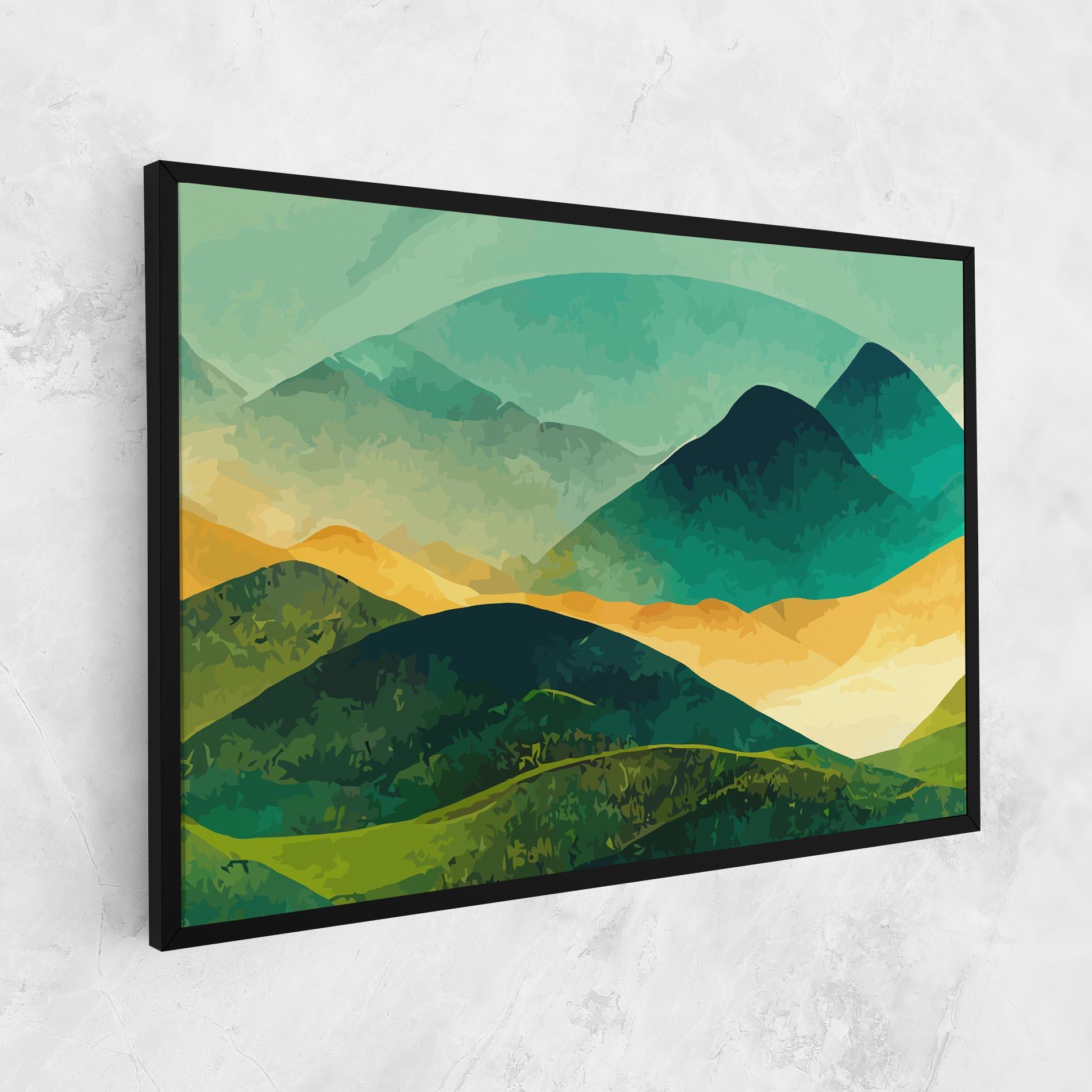 Vászonkép Green Art Mountain mockup 1