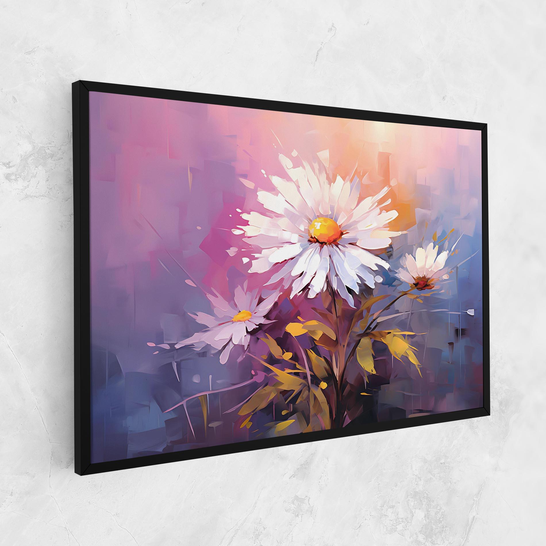 Vászonkép White Flower On Purple mockup 1