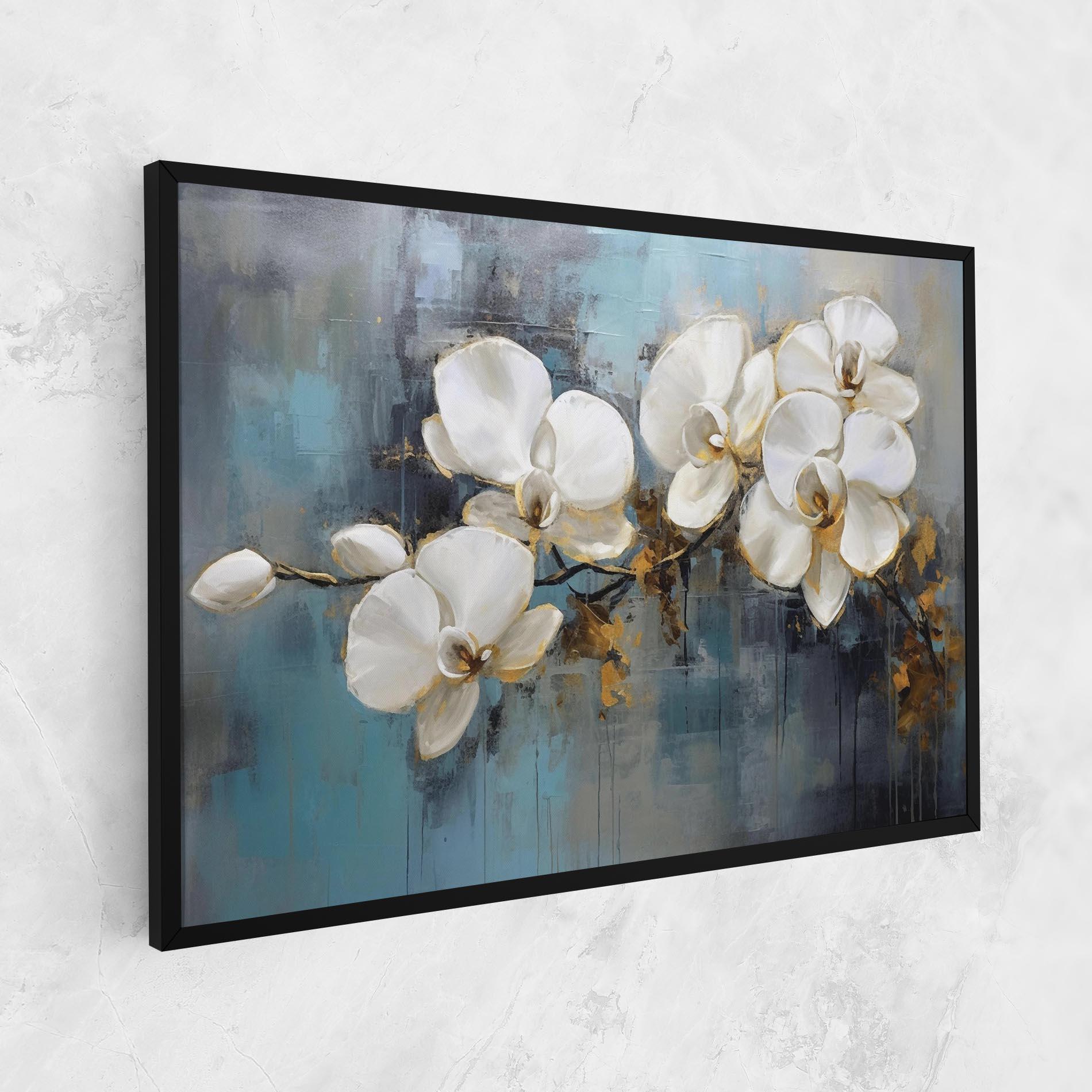 Vászonkép White Orchids Painting mockup 1