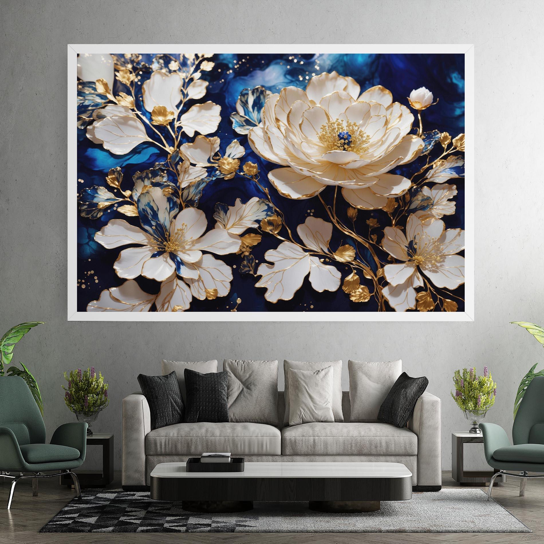 Vászonkép Beautiful Golden White Rose mockup 7