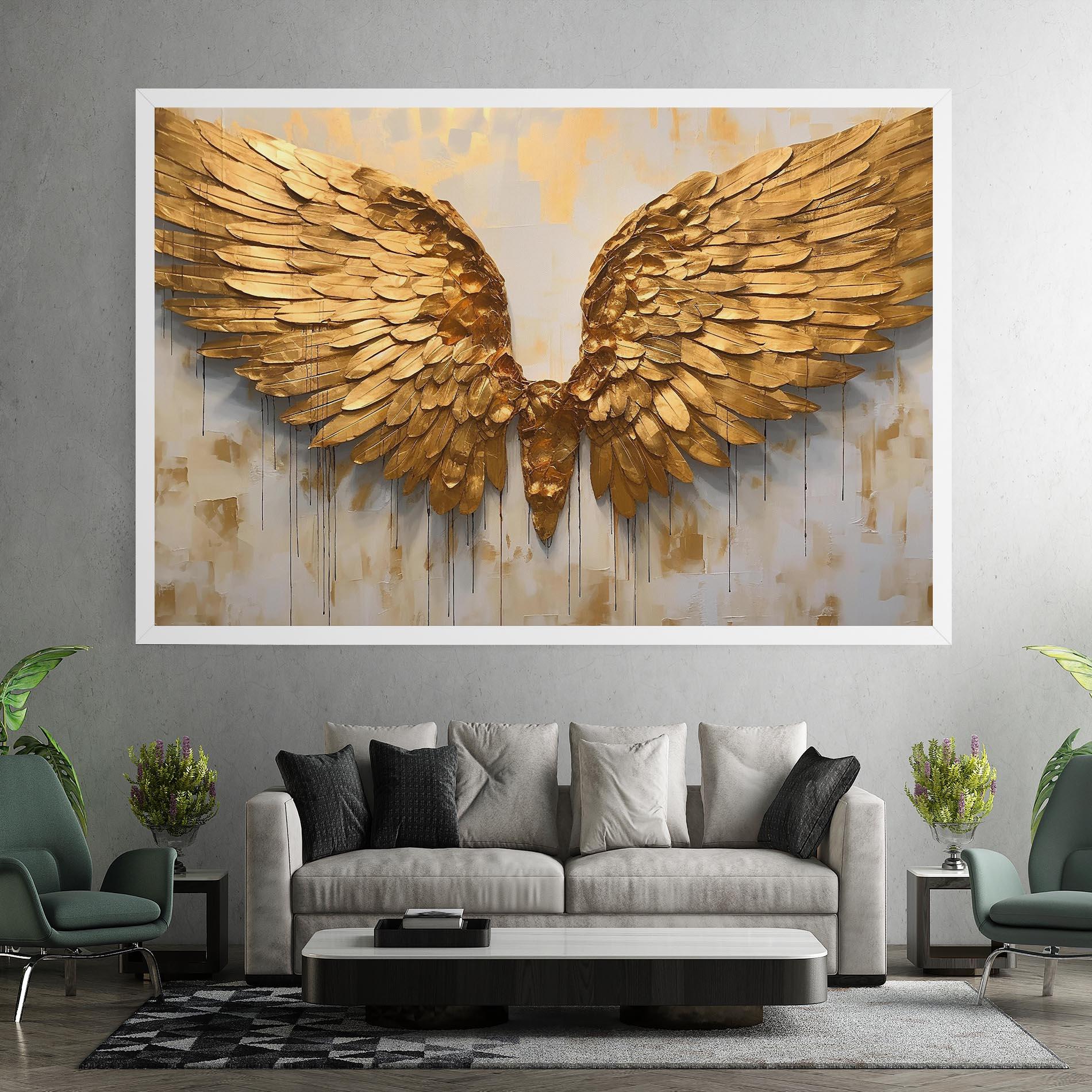 Vászonkép Golden Wings Art mockup 7