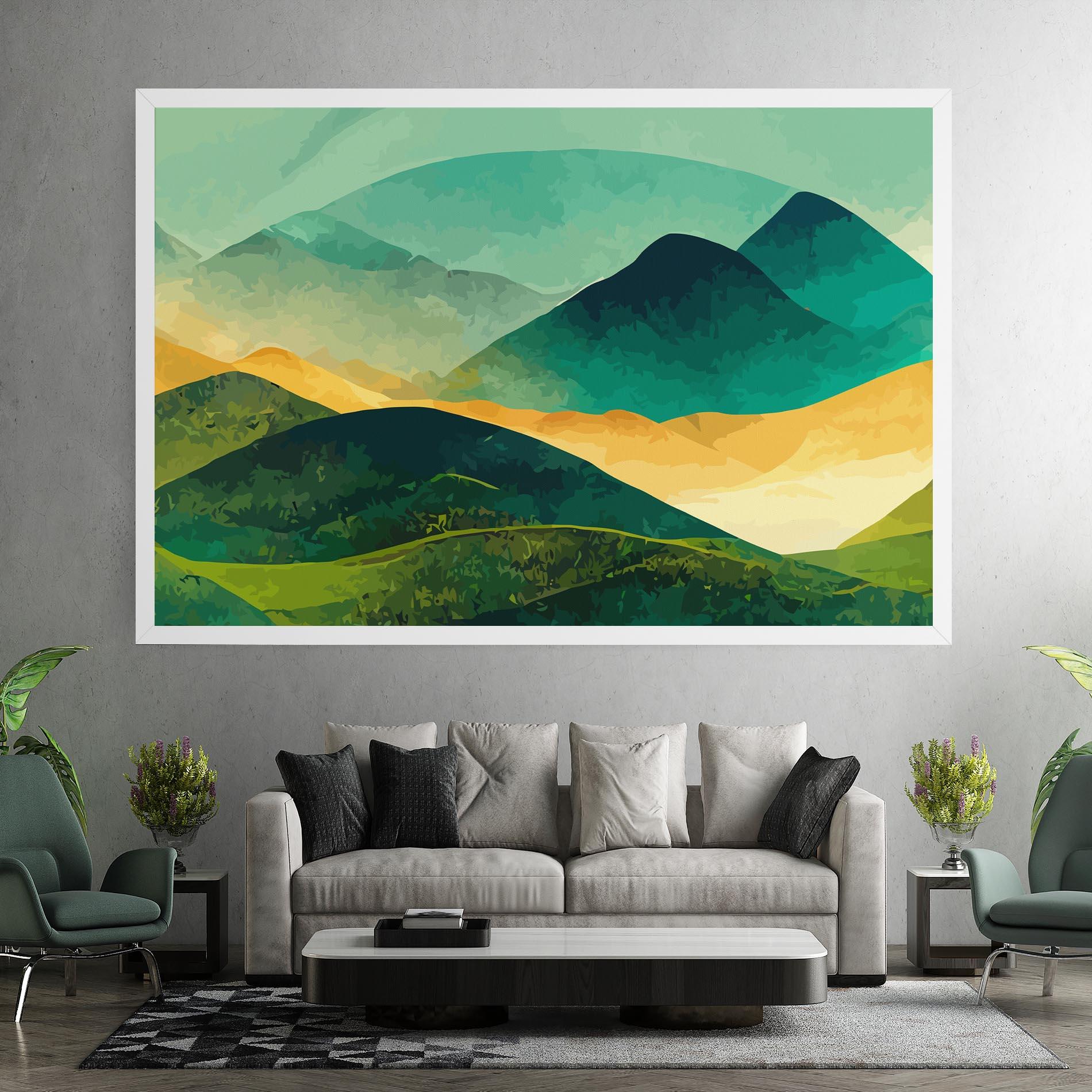 Vászonkép Green Art Mountain mockup 7