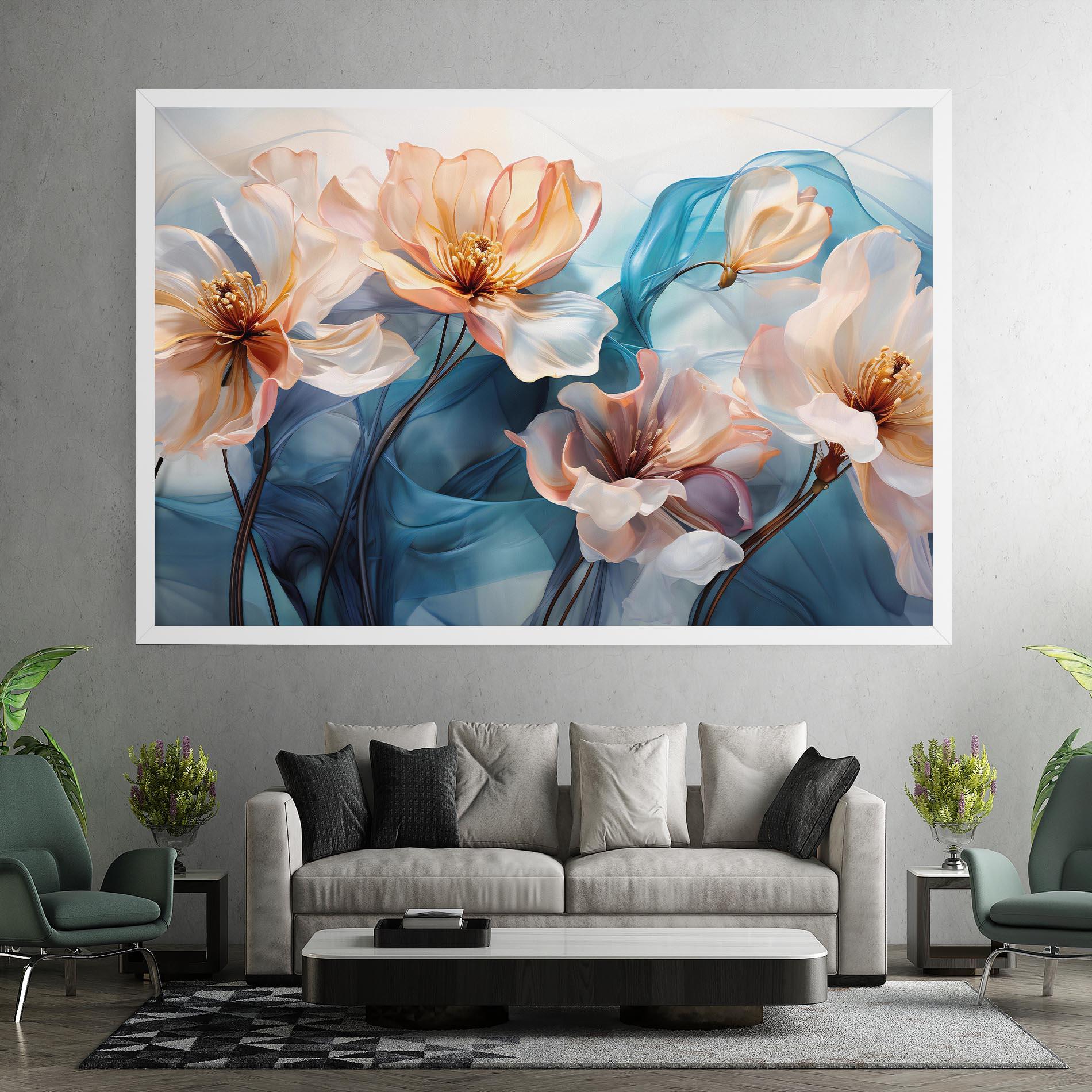 Vászonkép Pink Flowers Floating mockup 7