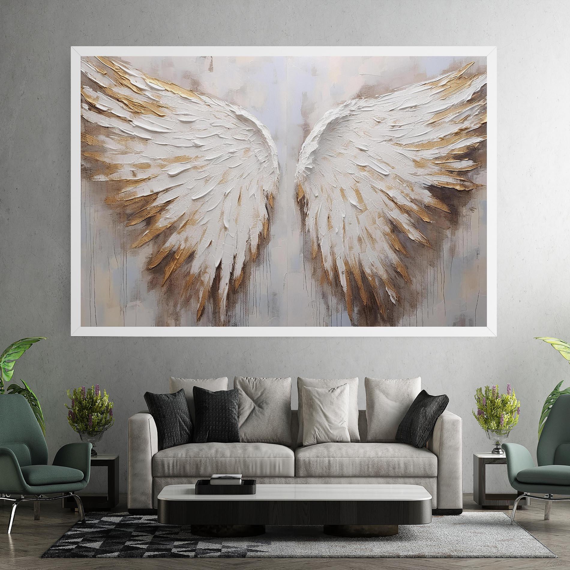 Vászonkép White Angel Wings mockup 7