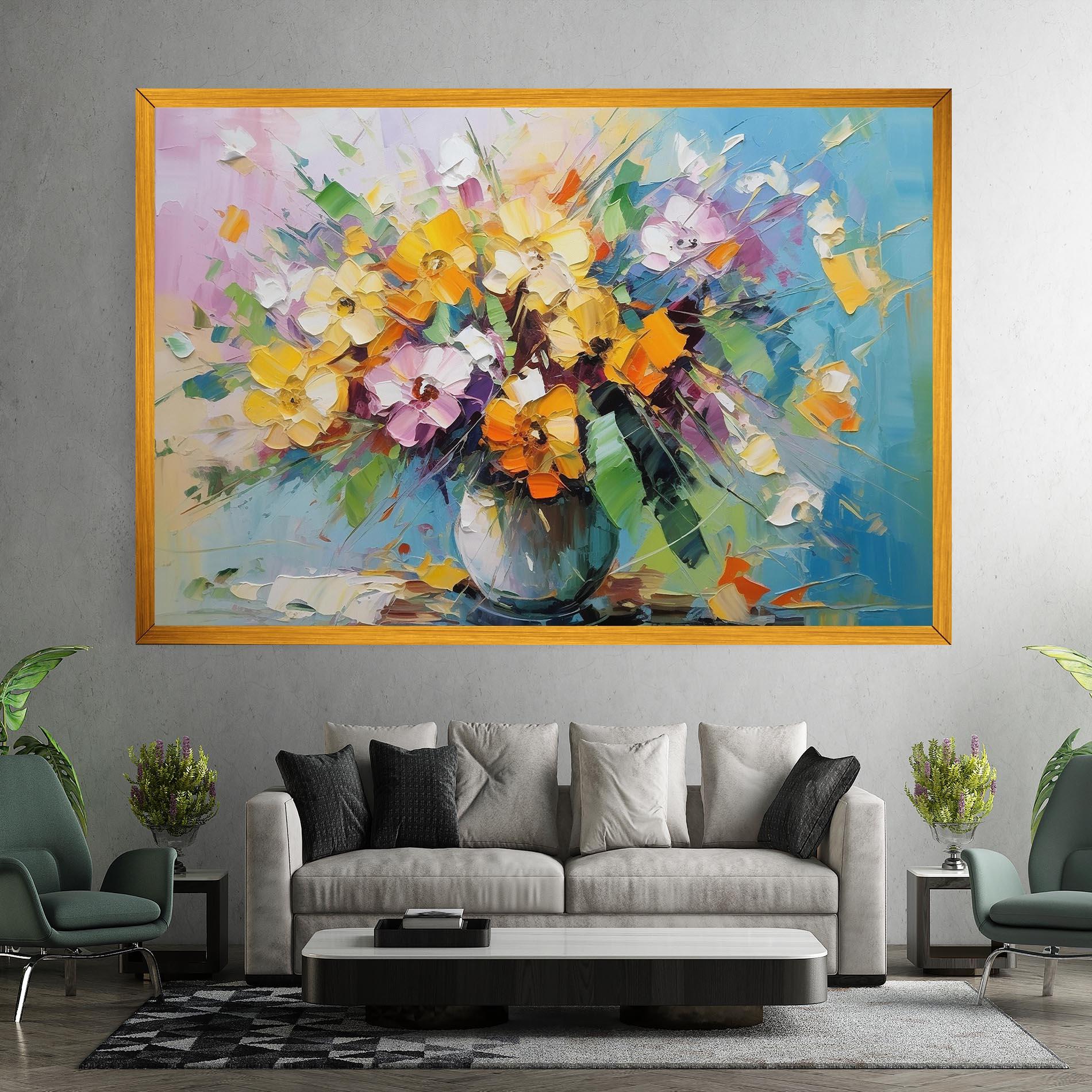 Vászonkép Colorfull Flowers Painting mockup 7