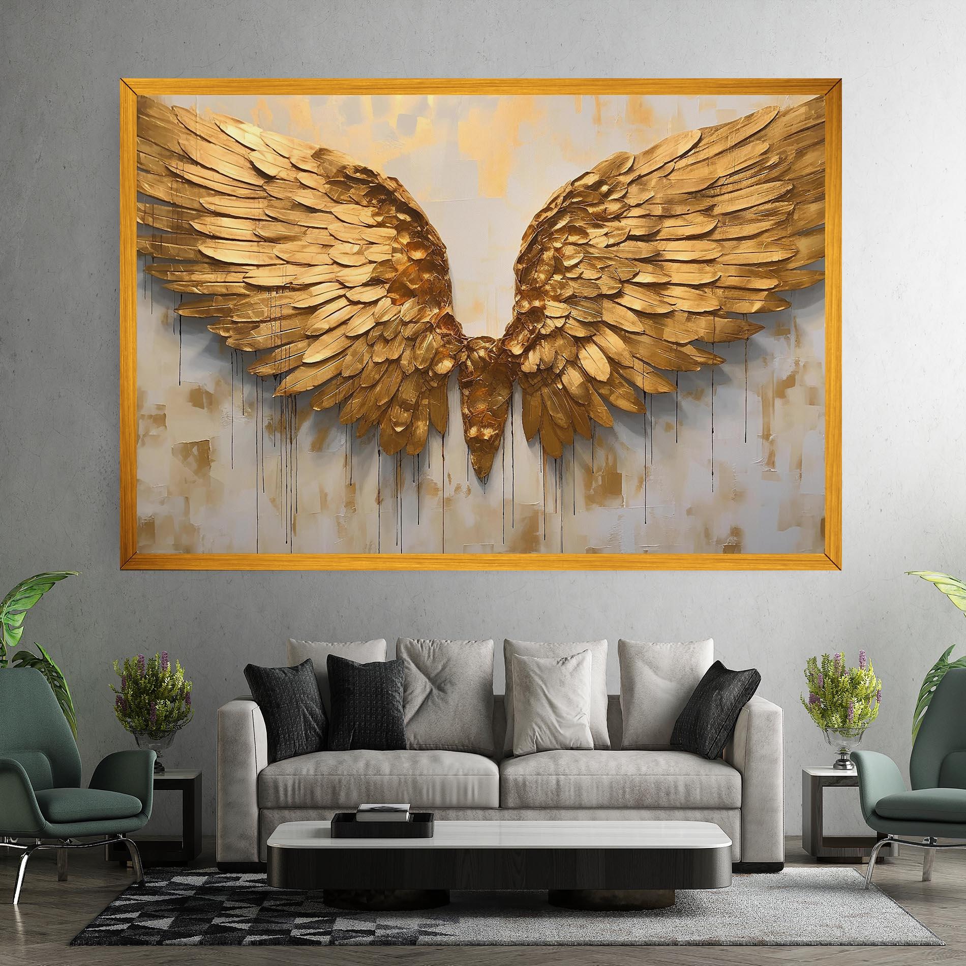 Vászonkép Golden Wings Art mockup 7