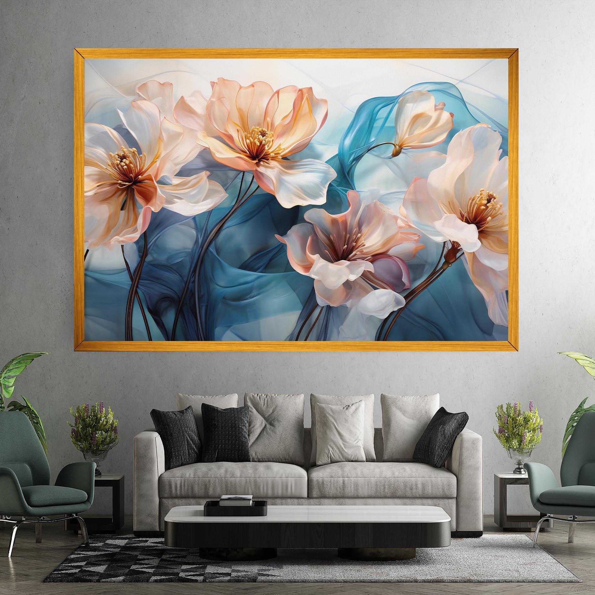 Vászonkép Pink Flowers Floating mockup 7