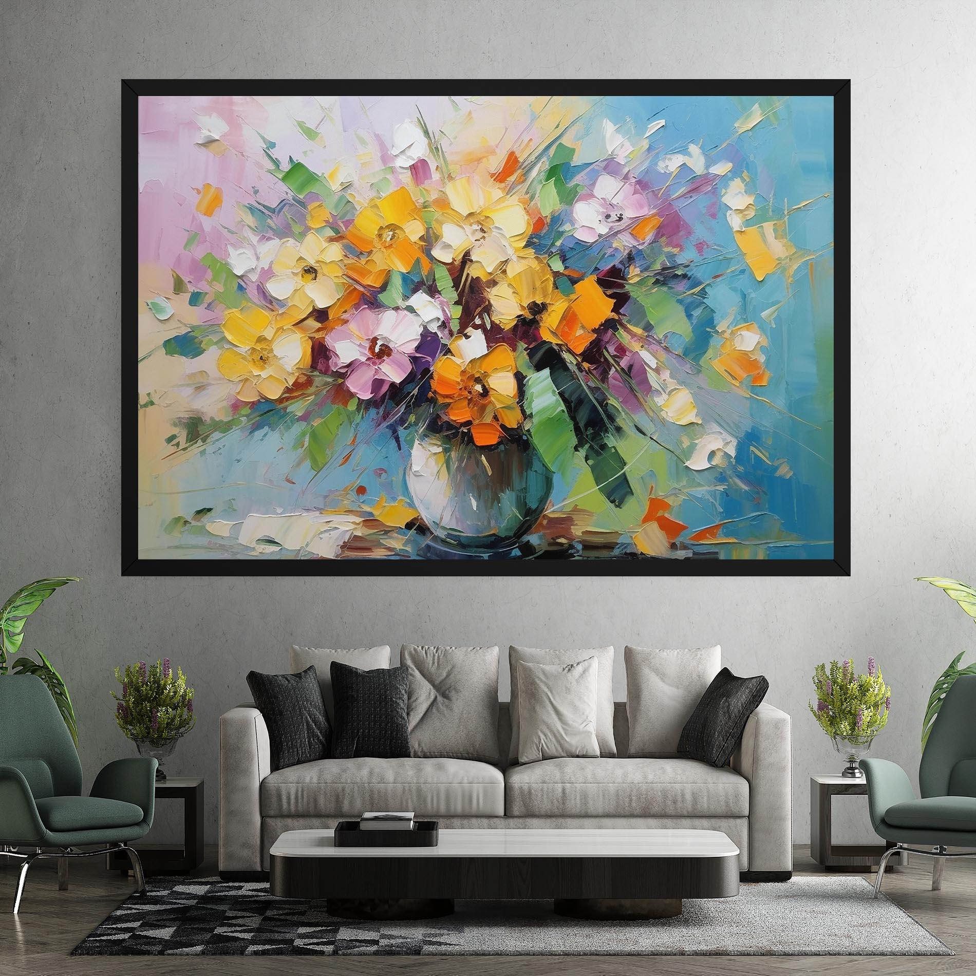 Vászonkép Colorfull Flowers Painting mockup 7