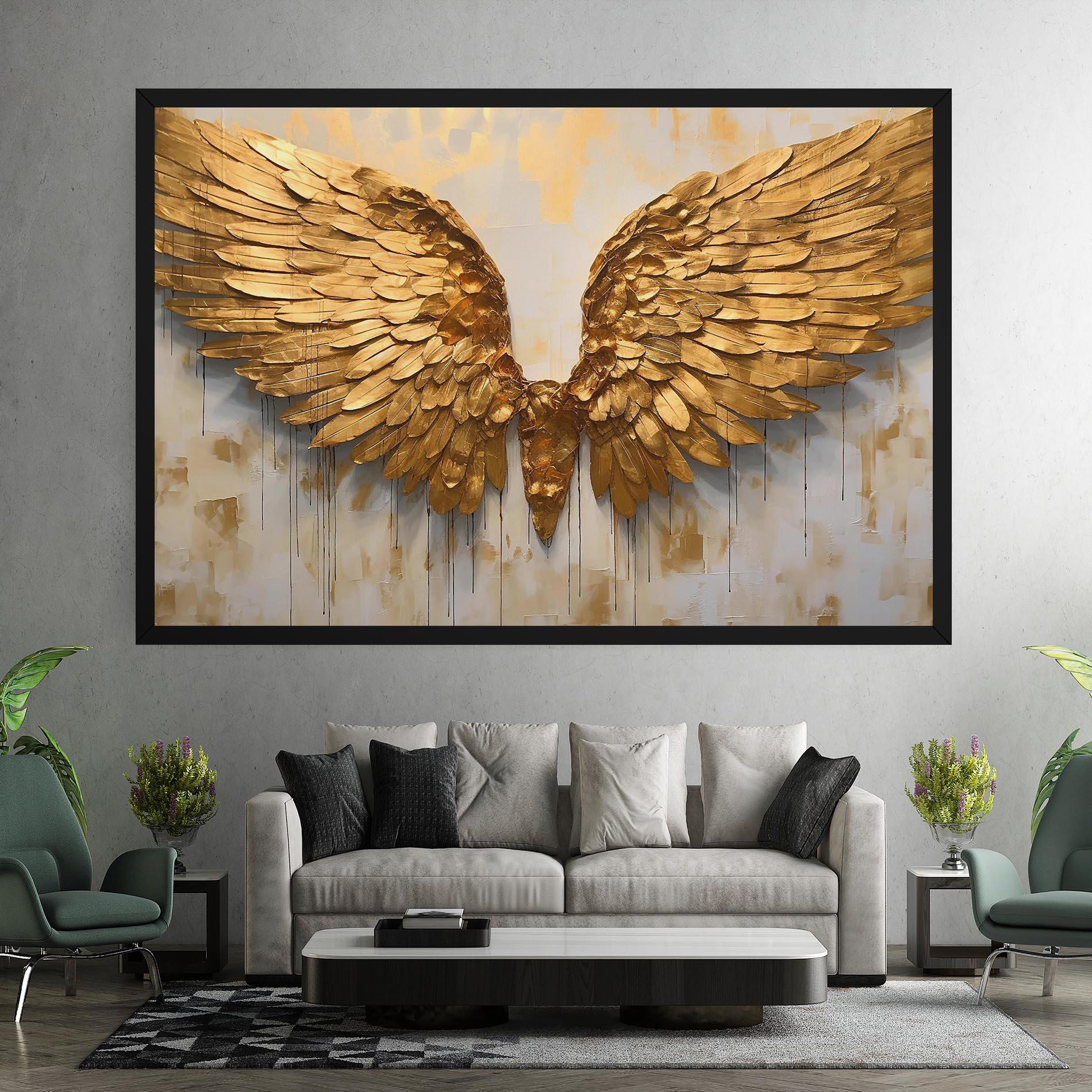 Vászonkép Golden Wings Art mockup 7