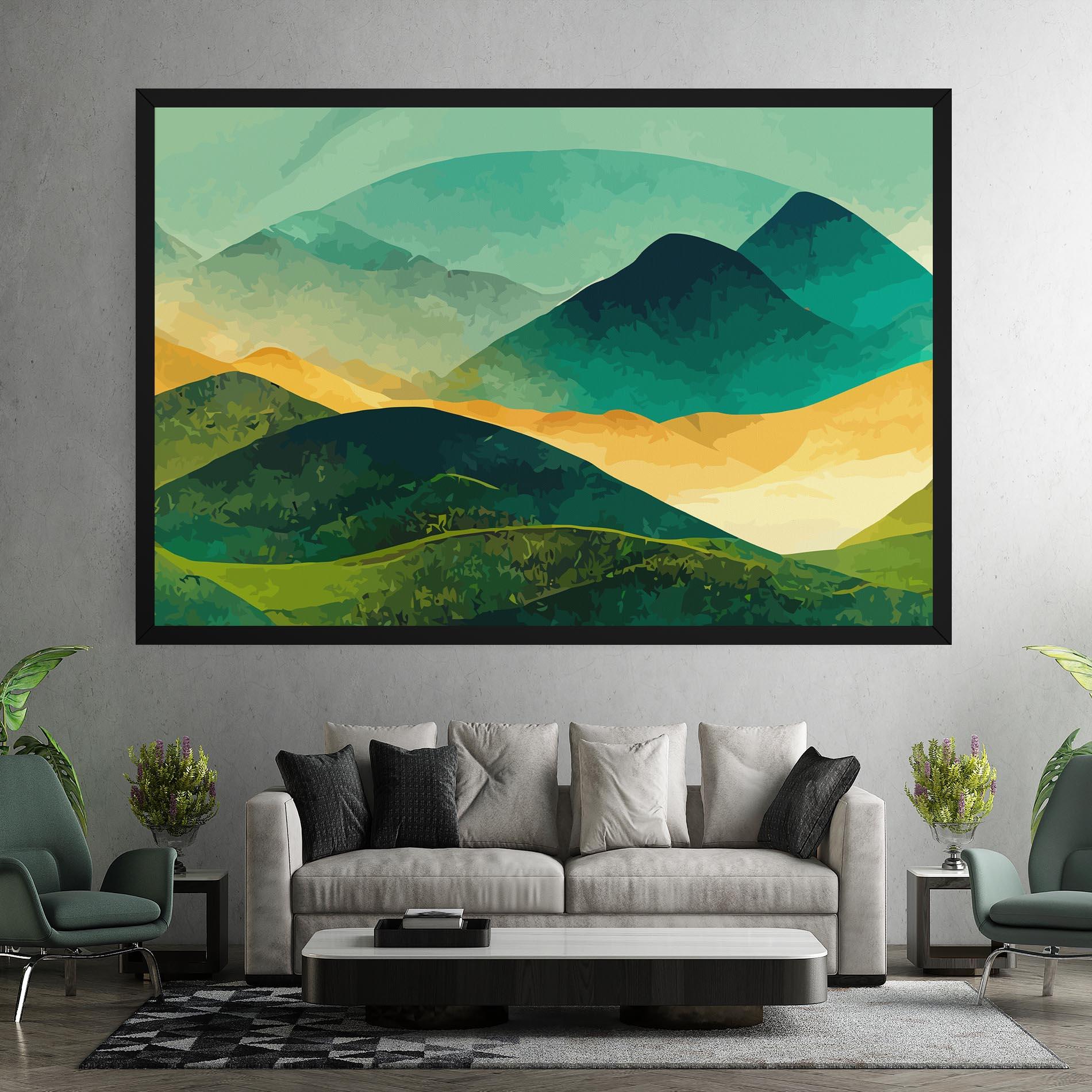 Vászonkép Green Art Mountain mockup 7
