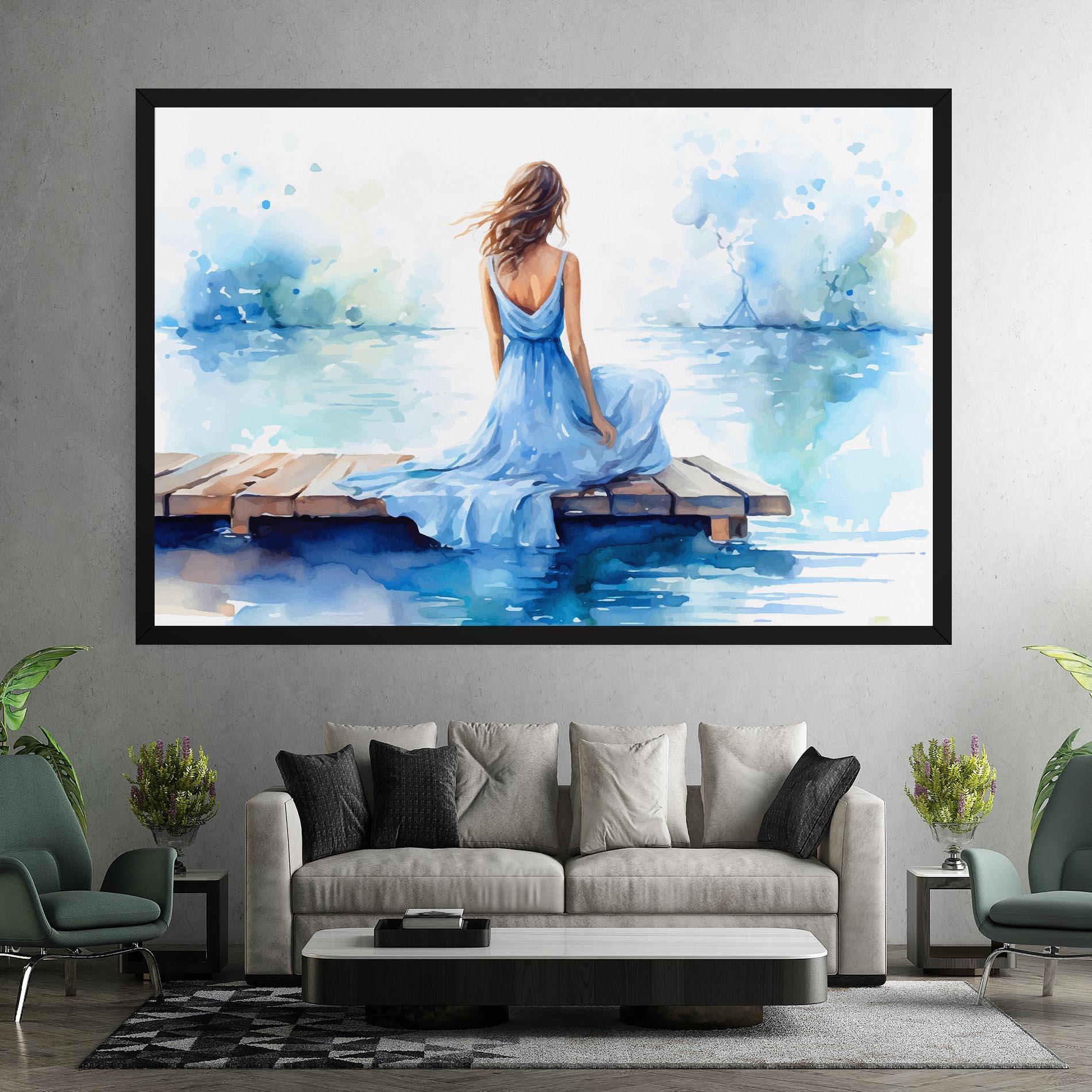 Vászonkép Lake Blue Woman mockup 7