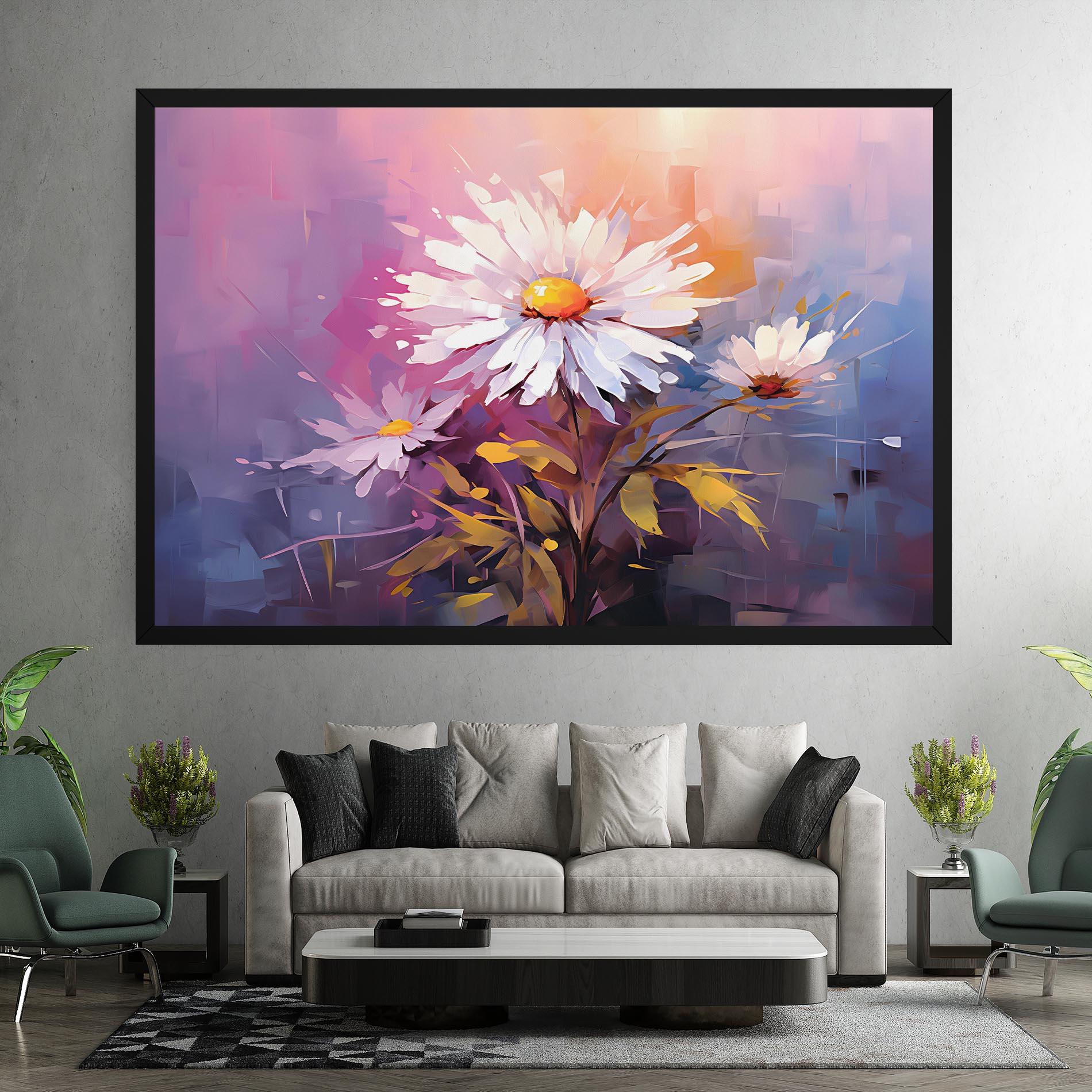 Vászonkép White Flower On Purple mockup 7