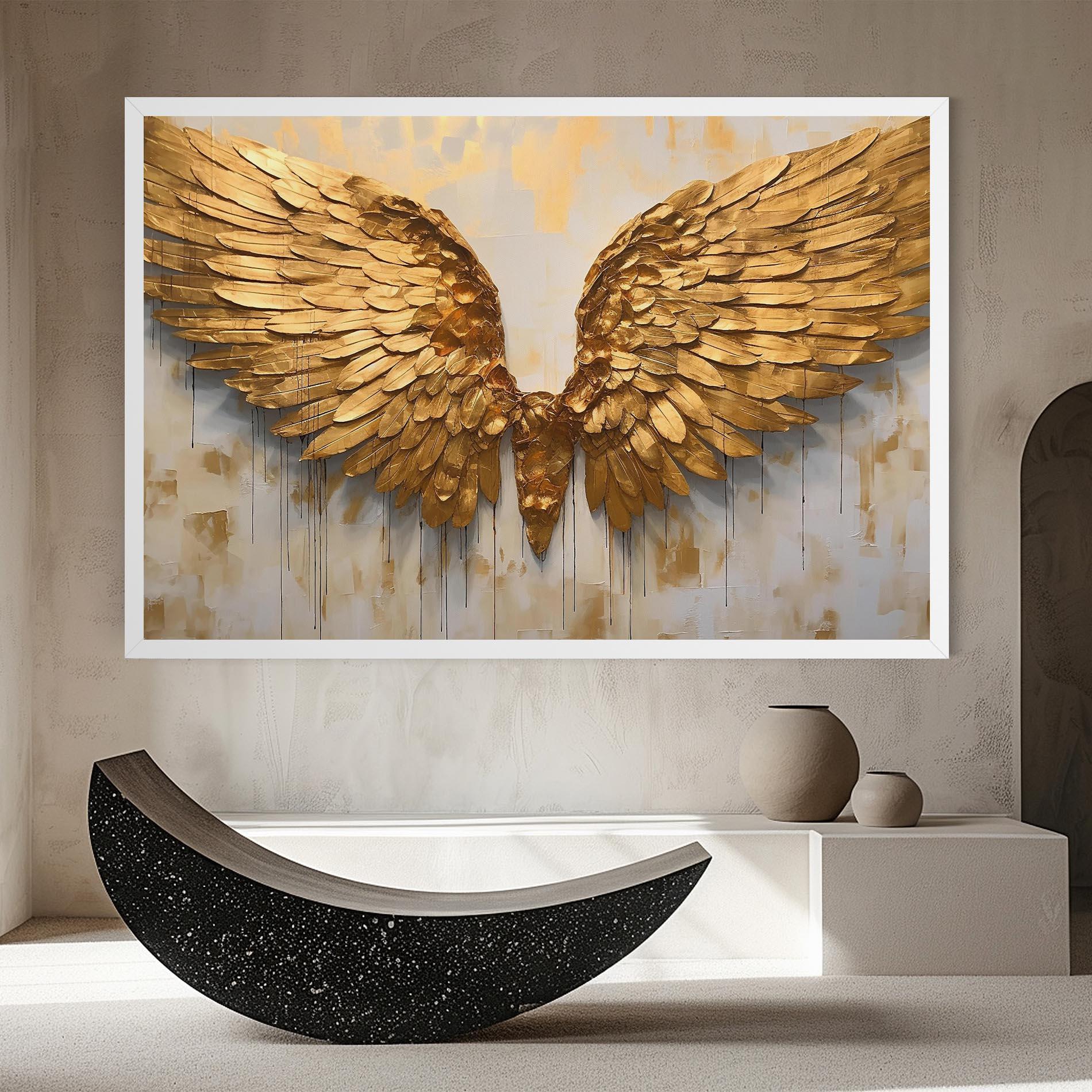 Vászonkép Golden Wings Art mockup 8