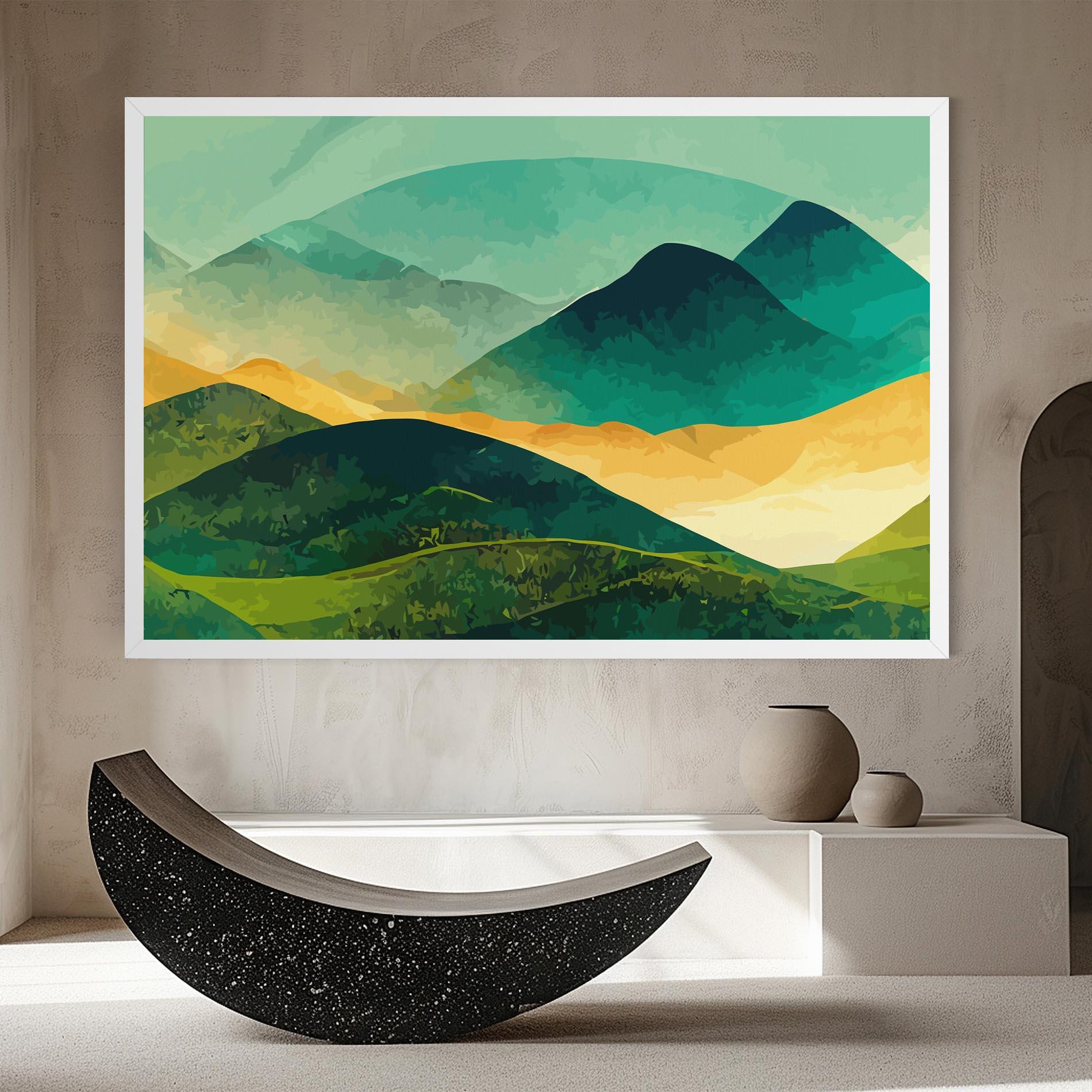 Vászonkép Green Art Mountain mockup 8