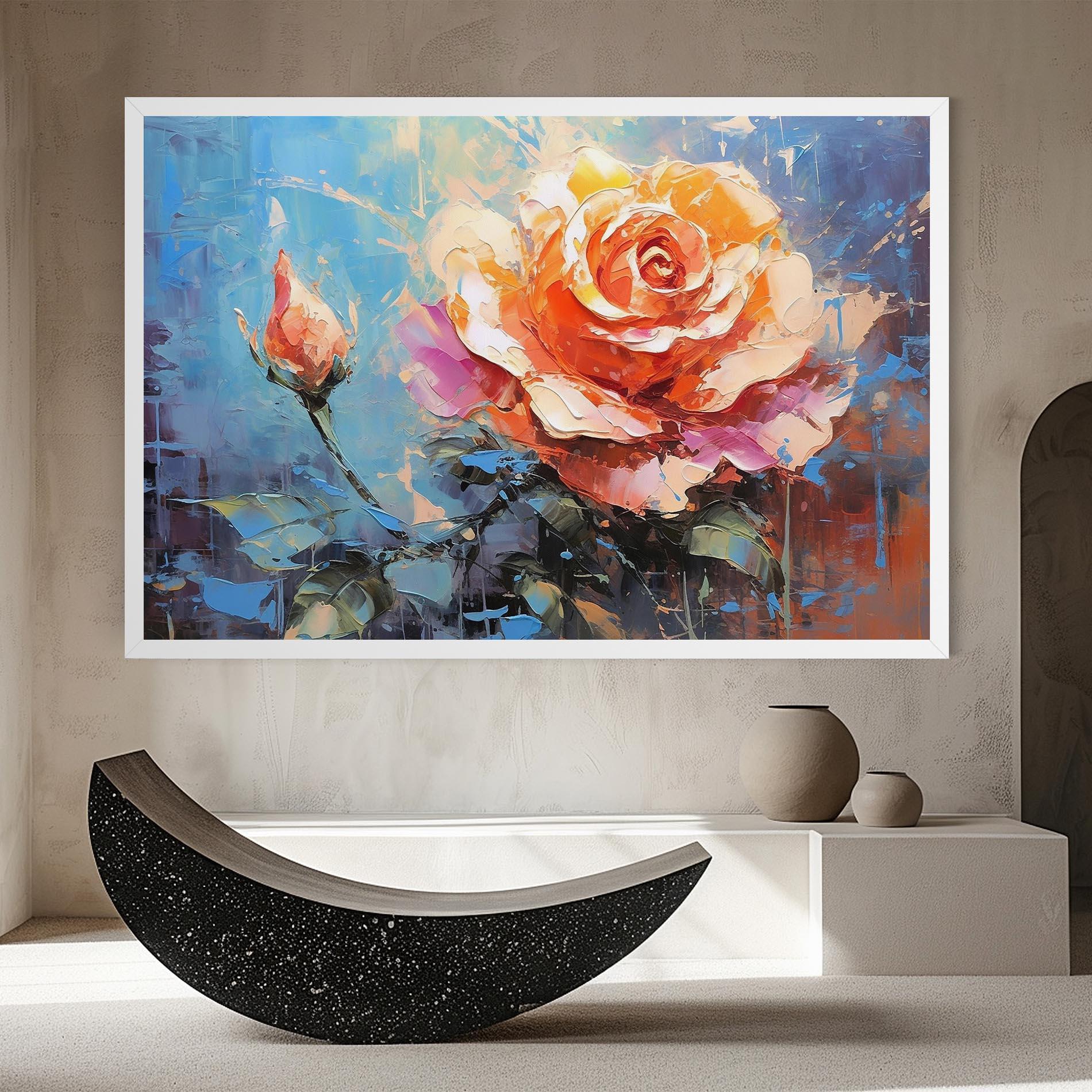 Vászonkép Pretty Pink Rose Art mockup 8