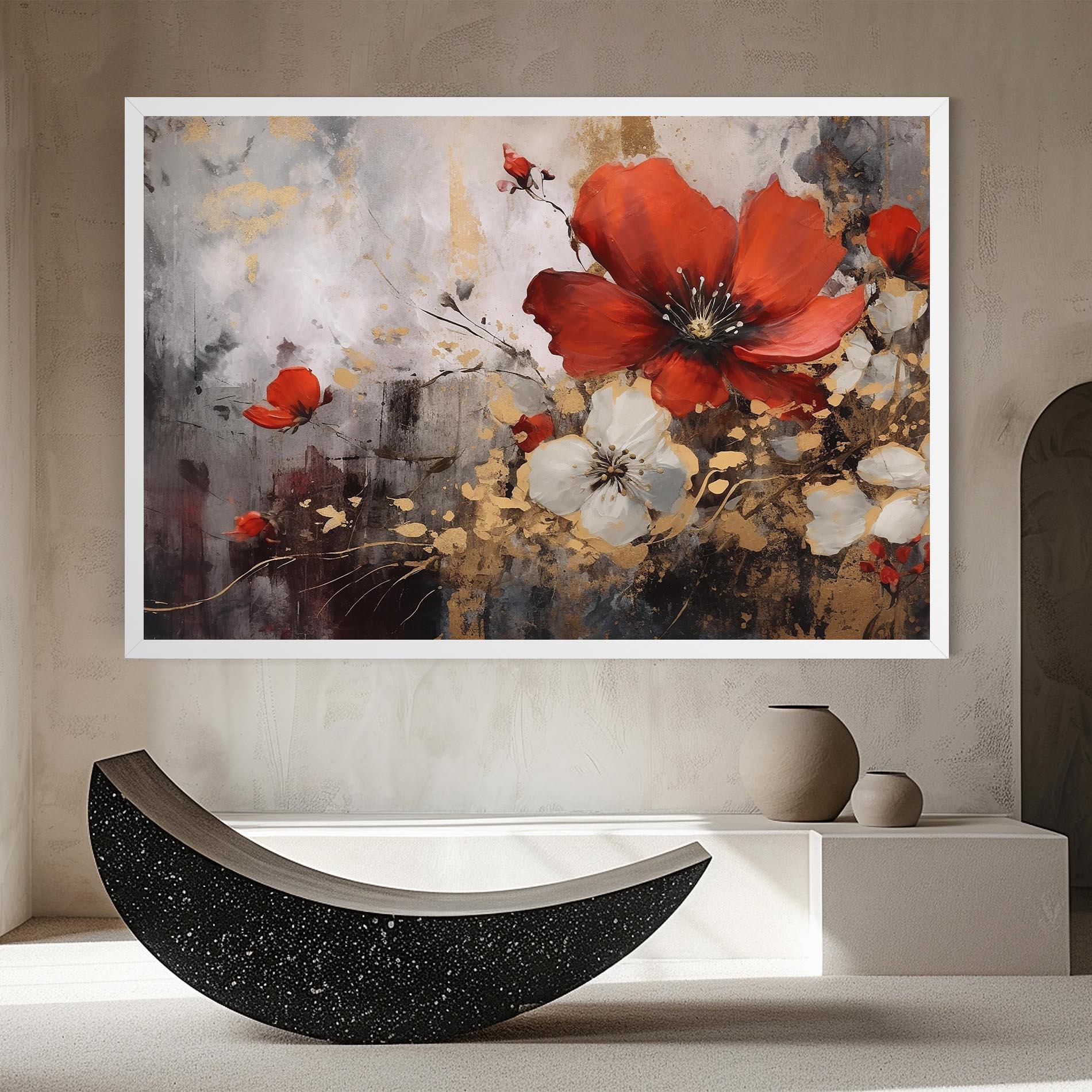 Vászonkép Red Poppy Painting mockup 8