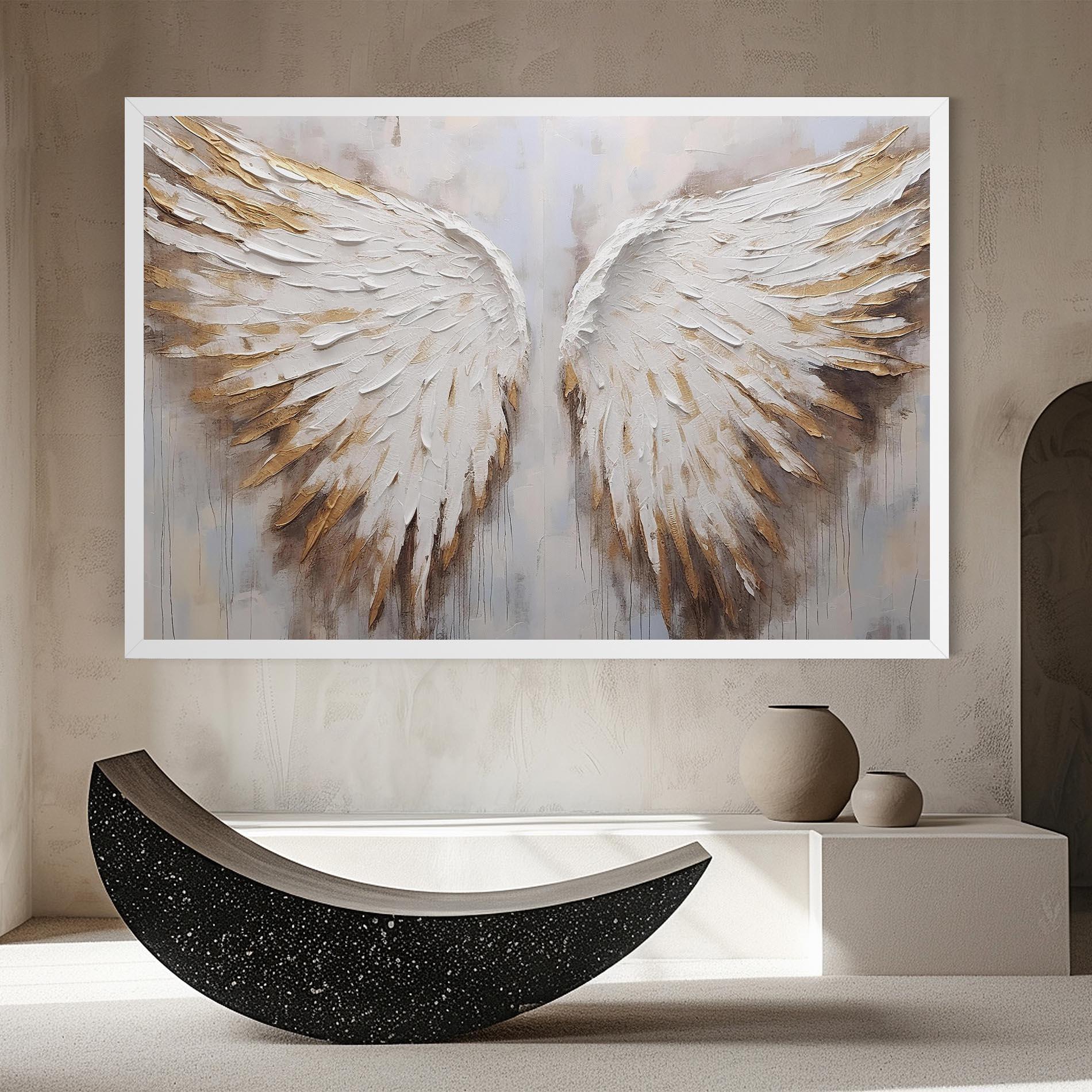 Vászonkép White Angel Wings mockup 8