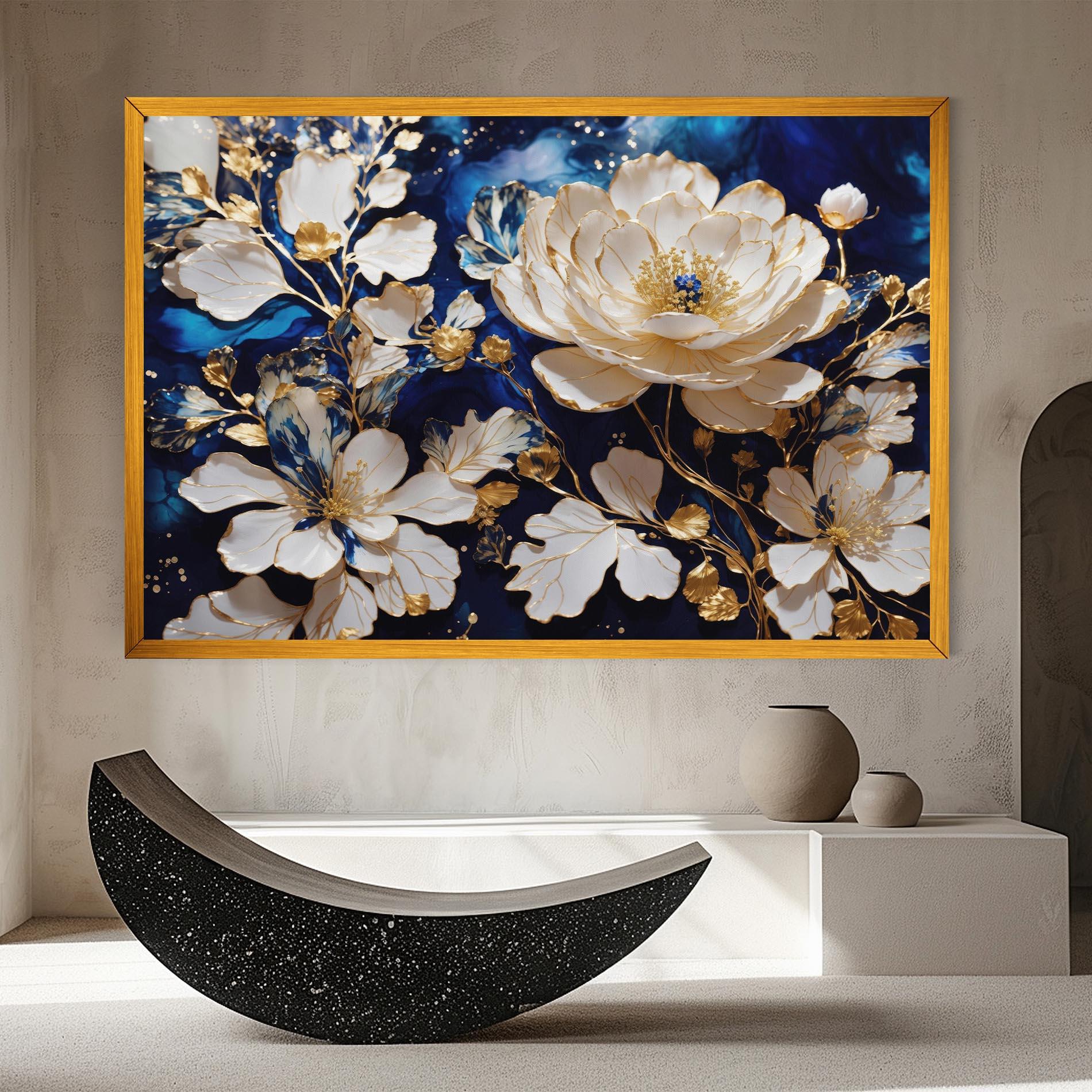 Vászonkép Beautiful Golden White Rose mockup 8