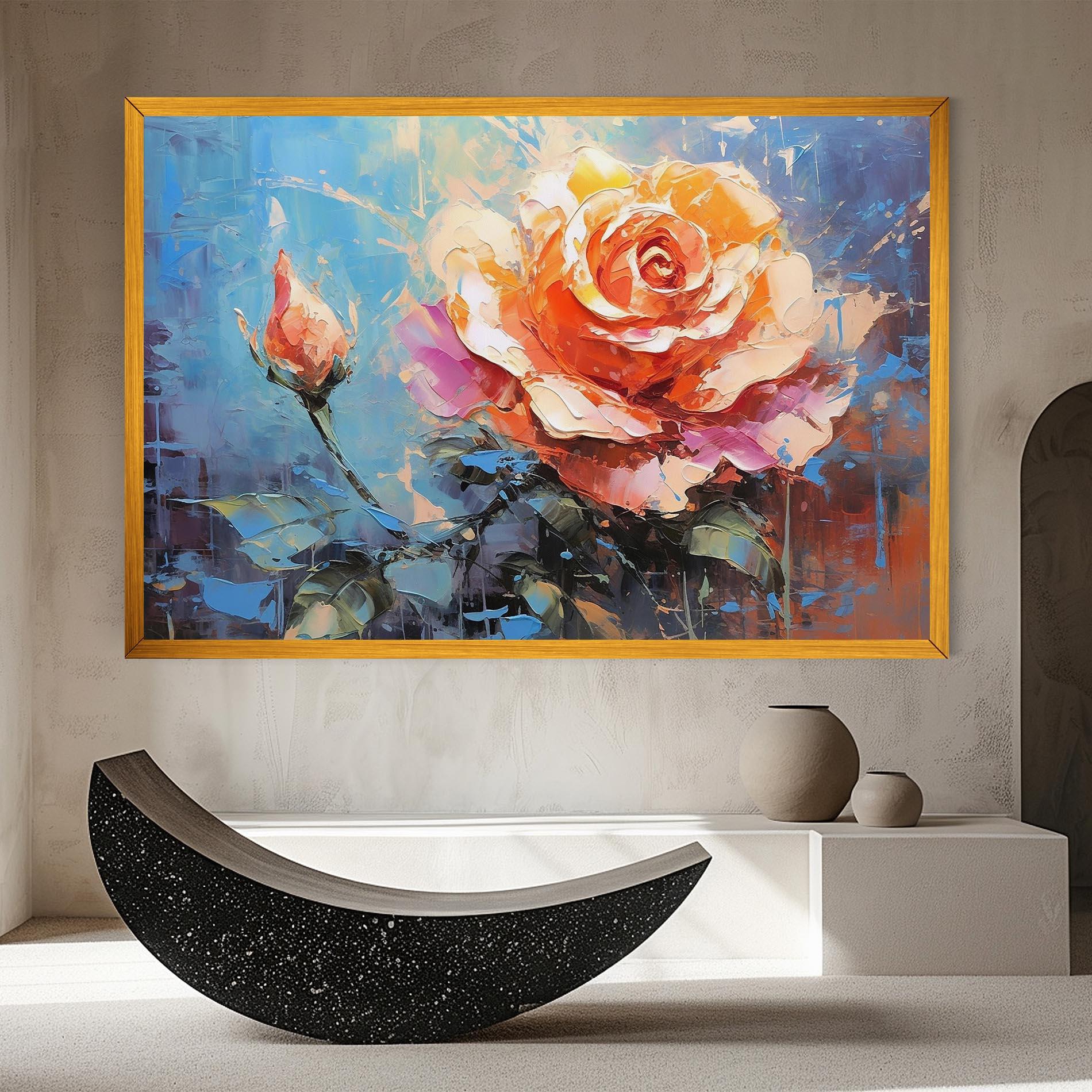 Vászonkép Pretty Pink Rose Art mockup 8