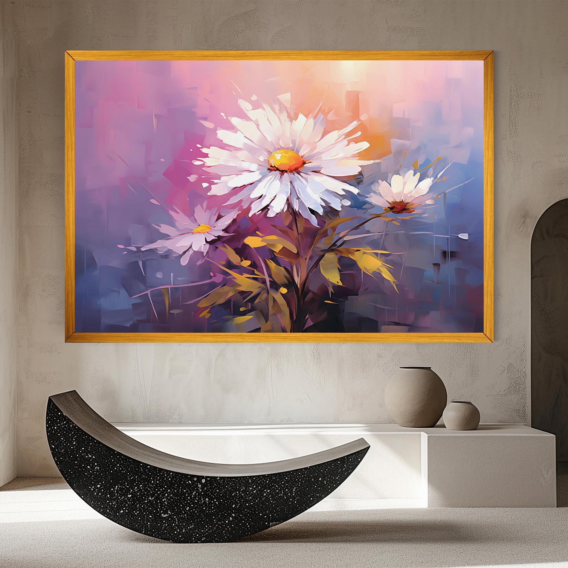 Vászonkép White Flower On Purple mockup 8