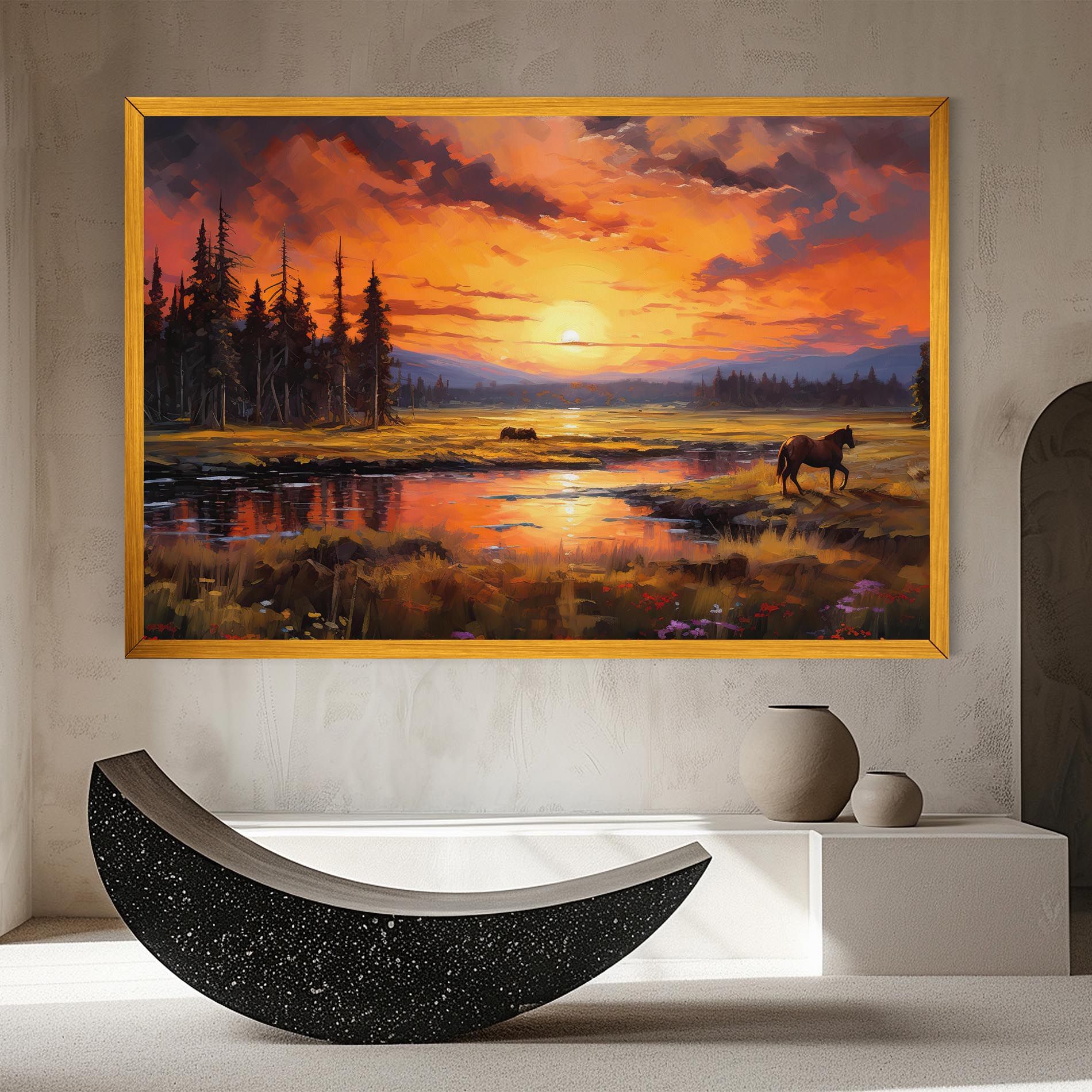 Wild Horses Painting mockup 8