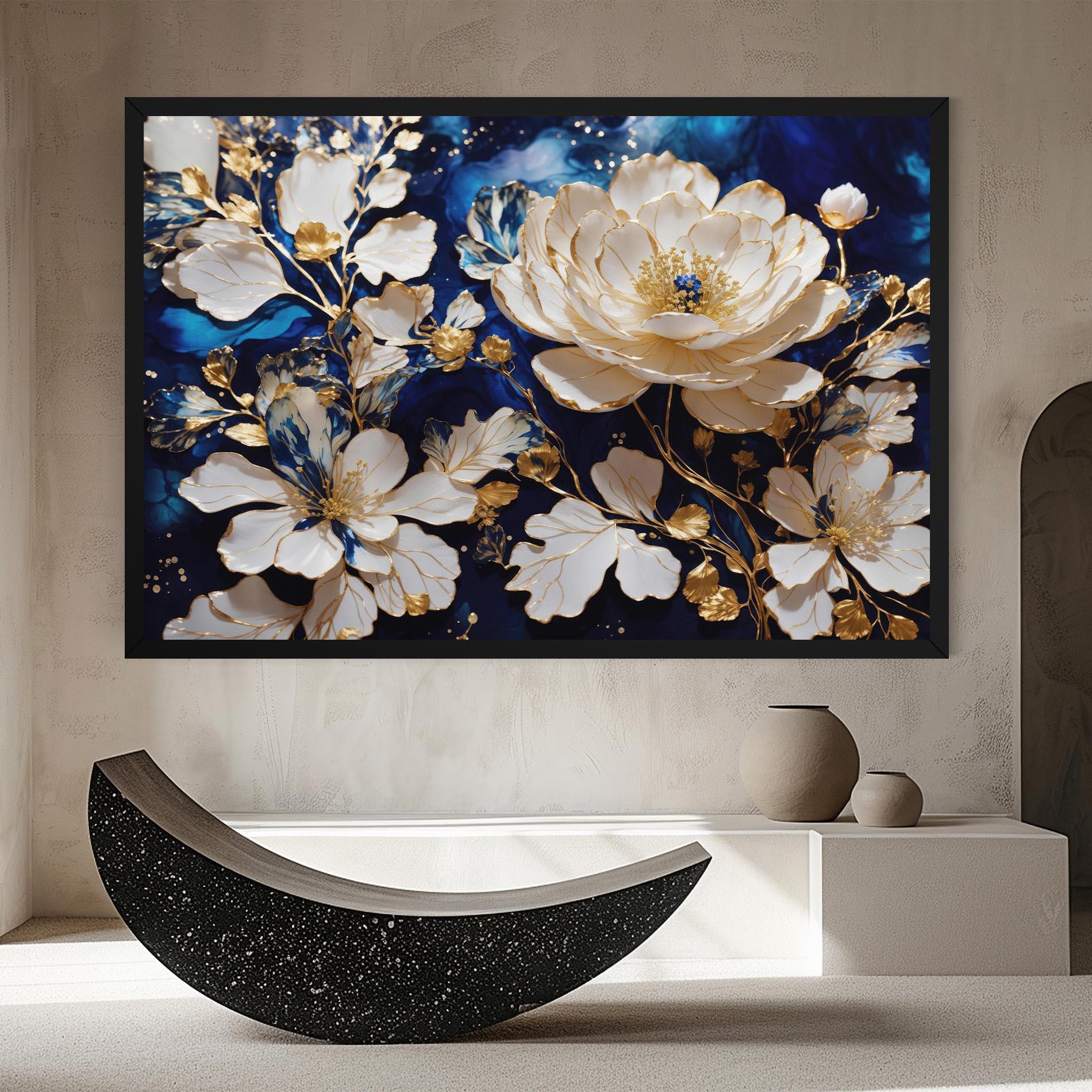 Vászonkép Beautiful Golden White Rose mockup 8