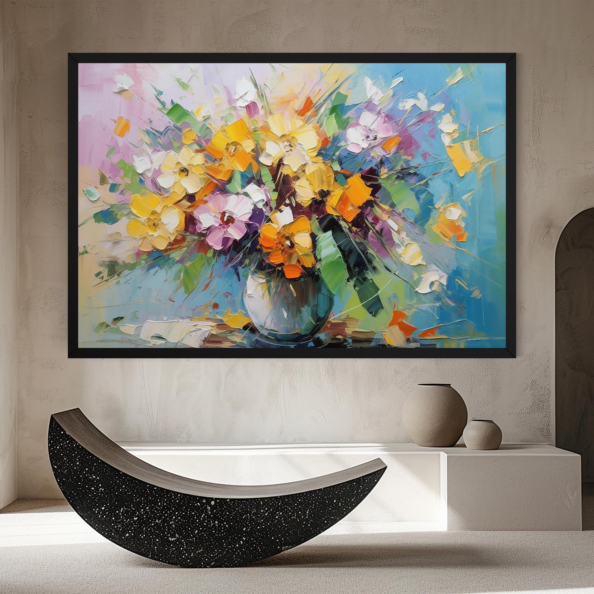 Vászonkép Colorfull Flowers Painting mockup 8