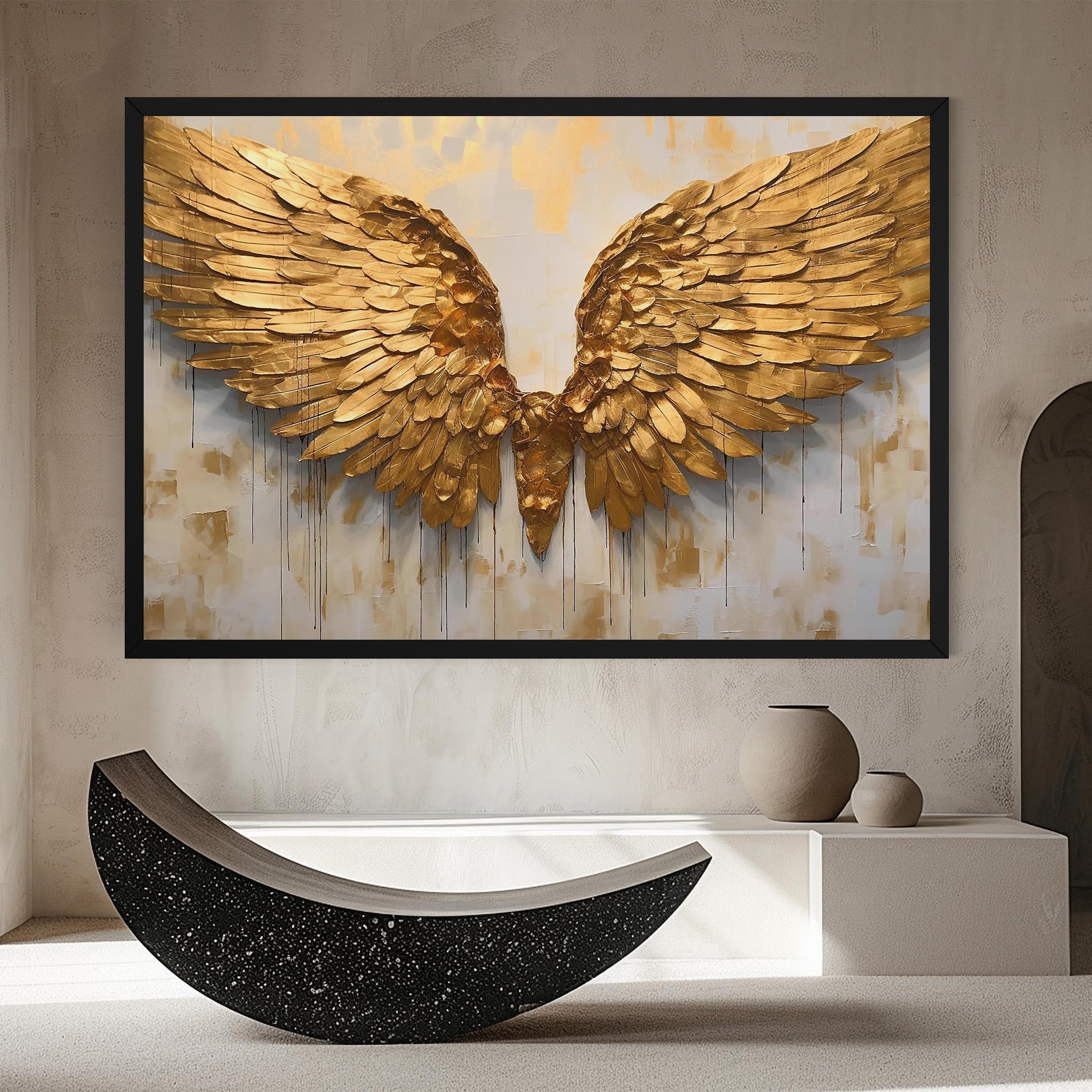 Vászonkép Golden Wings Art mockup 8