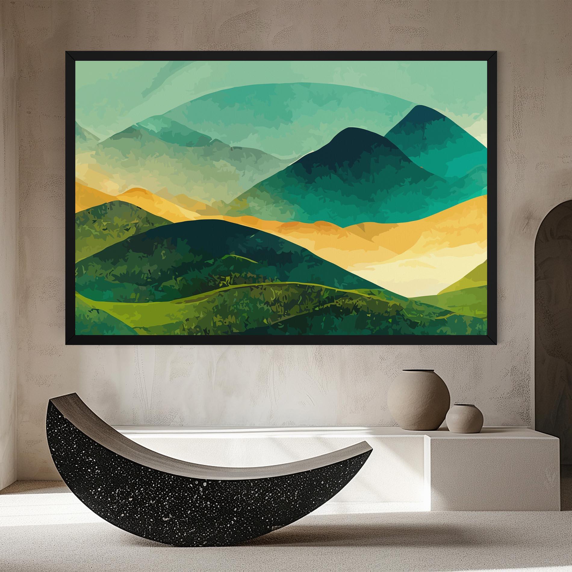 Vászonkép Green Art Mountain mockup 8