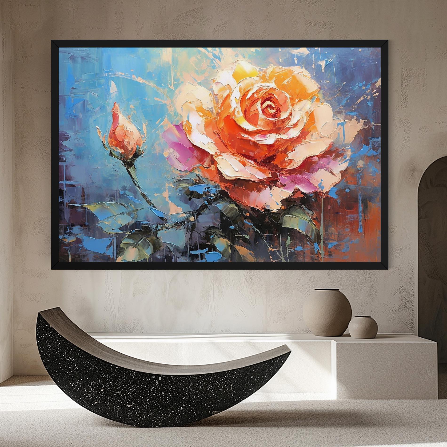 Vászonkép Pretty Pink Rose Art mockup 8