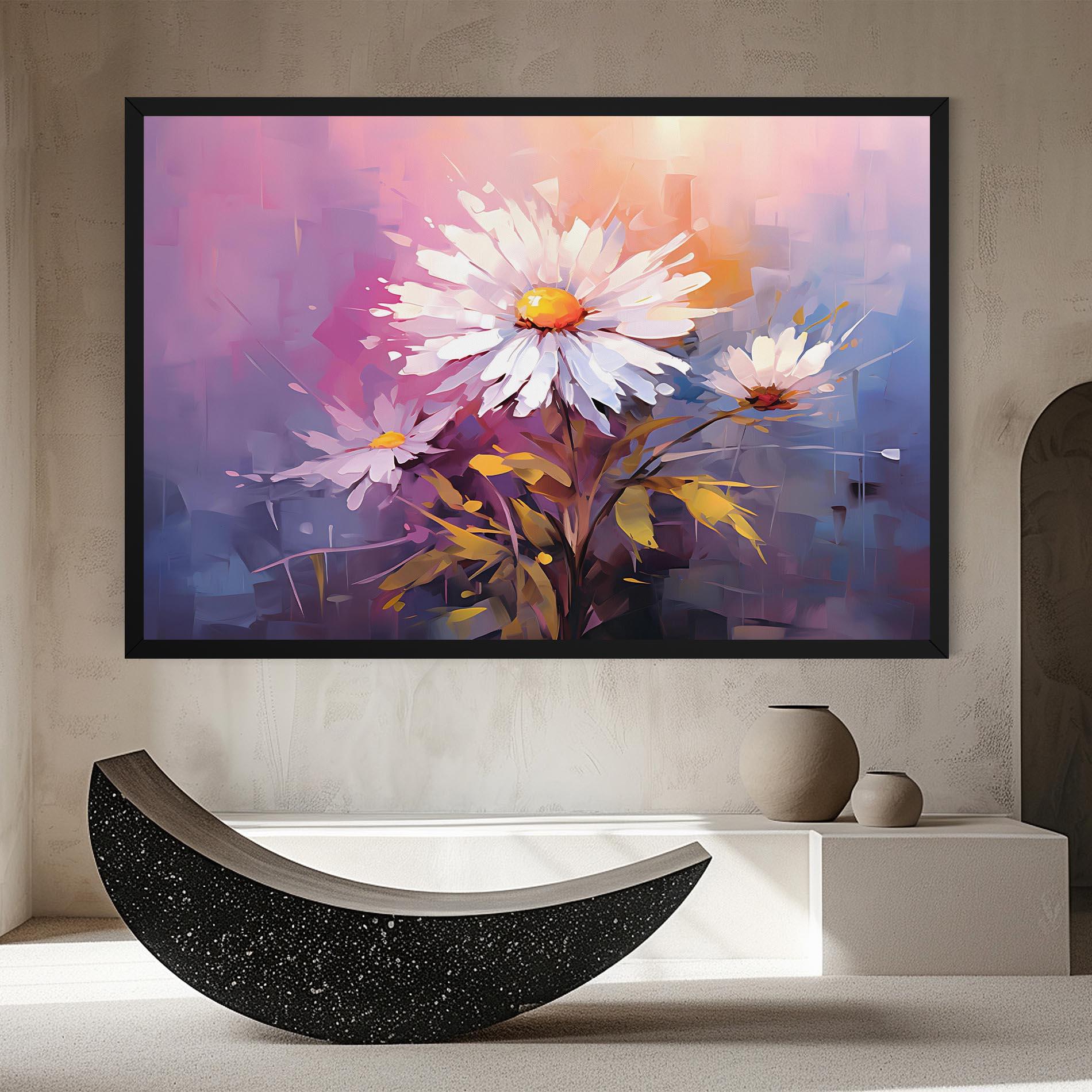 Vászonkép White Flower On Purple mockup 8