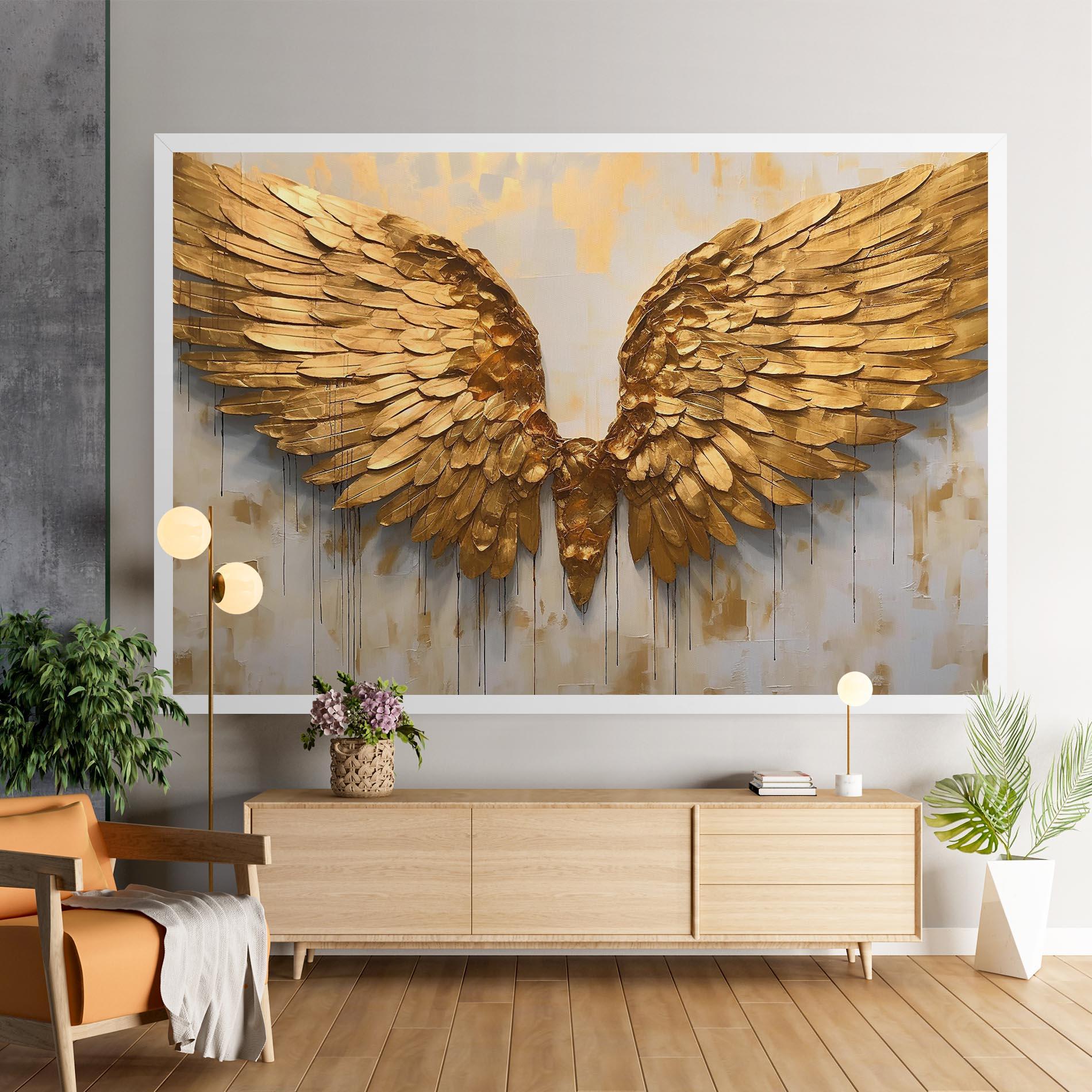 Vászonkép Golden Wings Art mockup 9