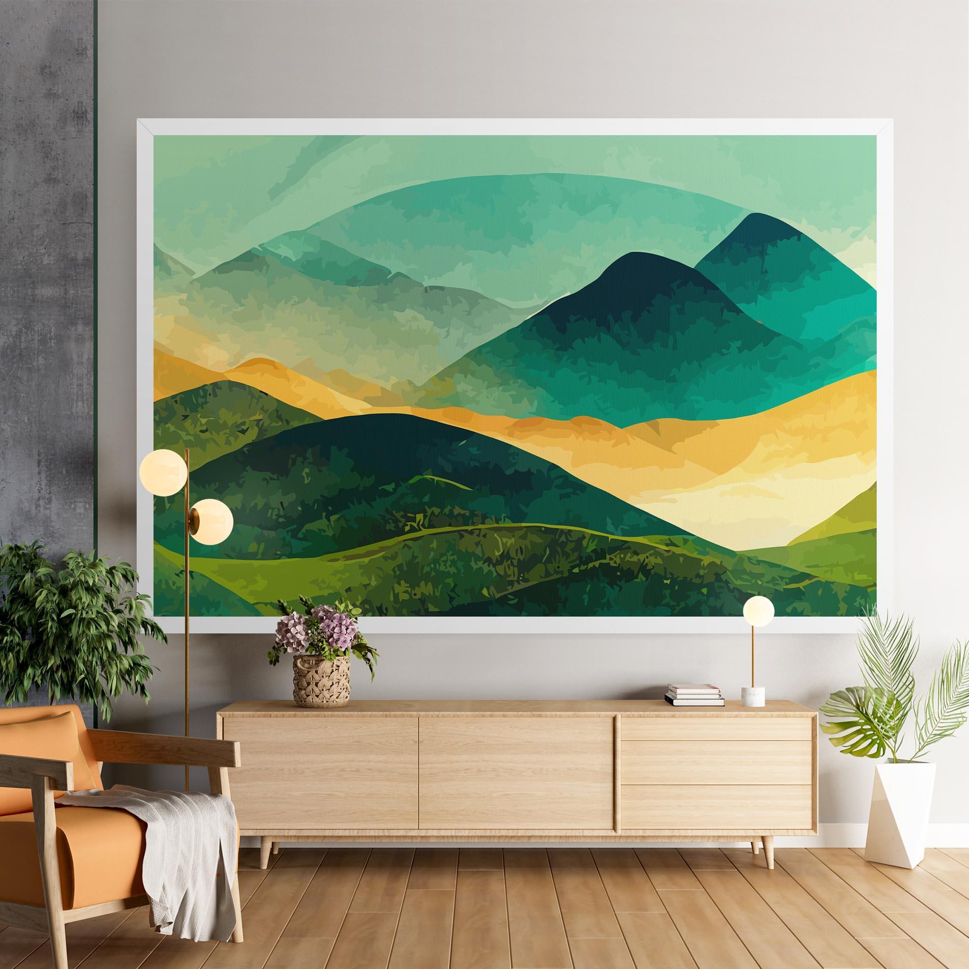 Vászonkép Green Art Mountain mockup 9